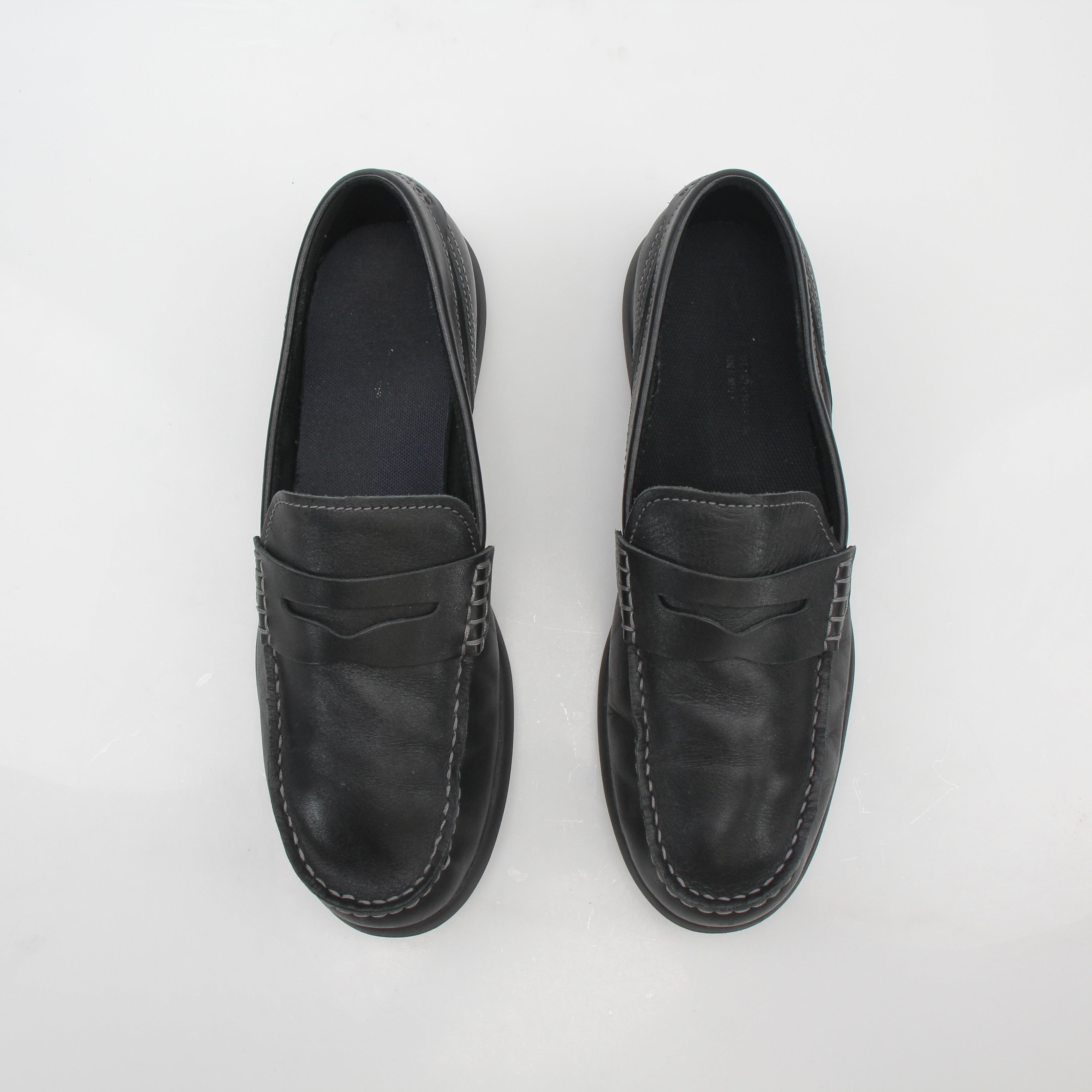 Cole Haan Grand Atlantic Black Leather Penny Loafers