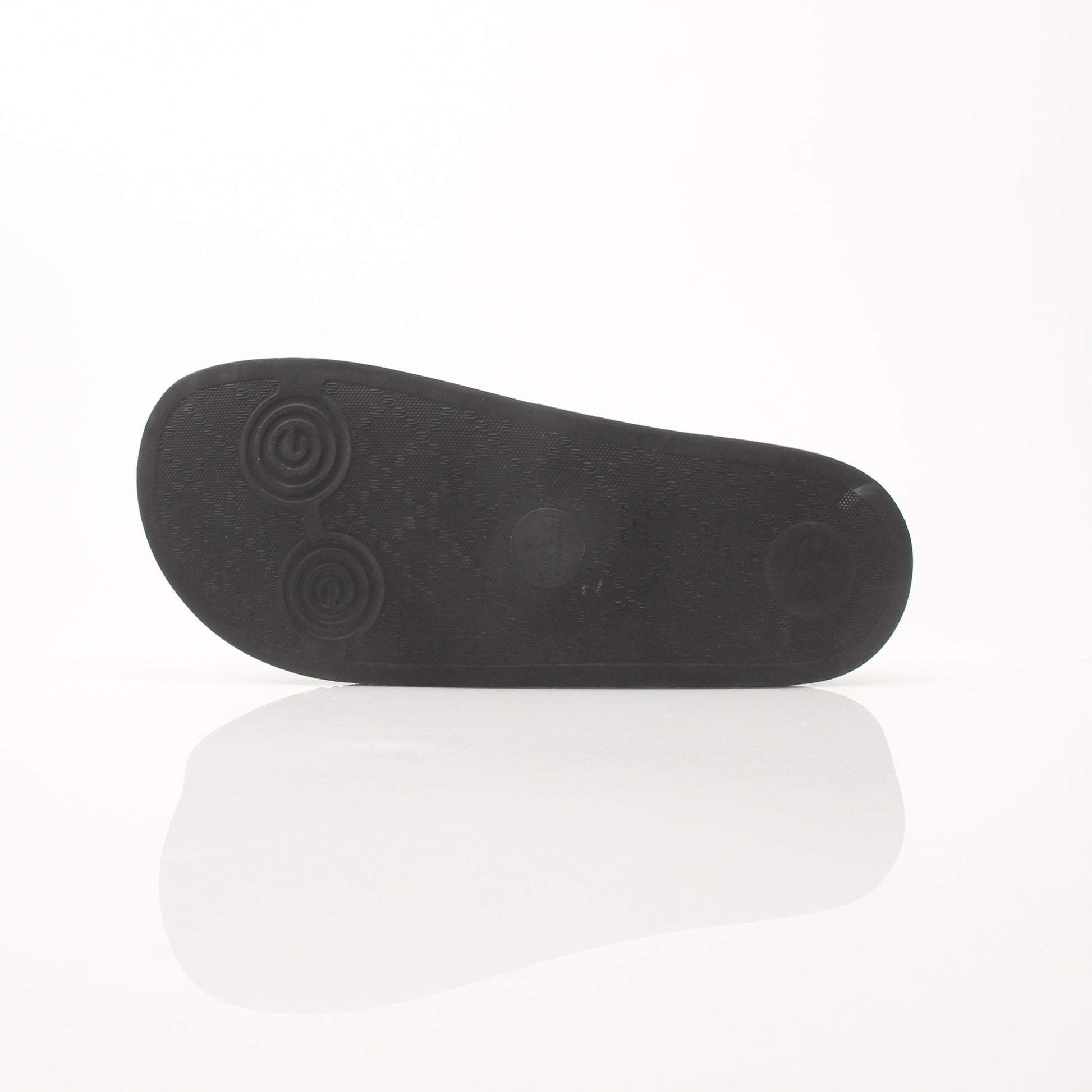 Gold & Beyond Gucci Pursuit Slides shoes, black leather slides with gold logo details, casual slip-on footwear.