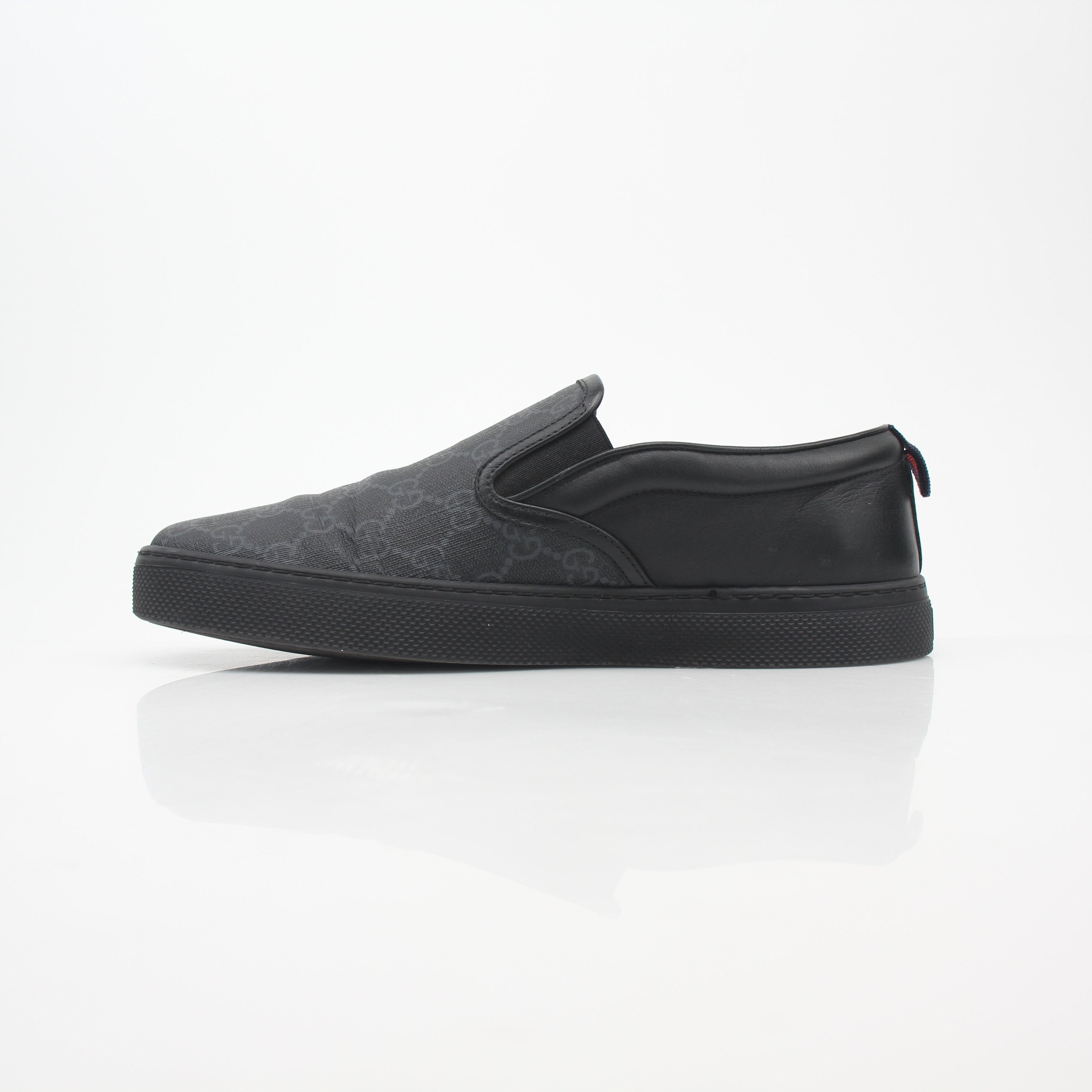 Gucci Black GG Supreme Dublin Slip-On Sneakers