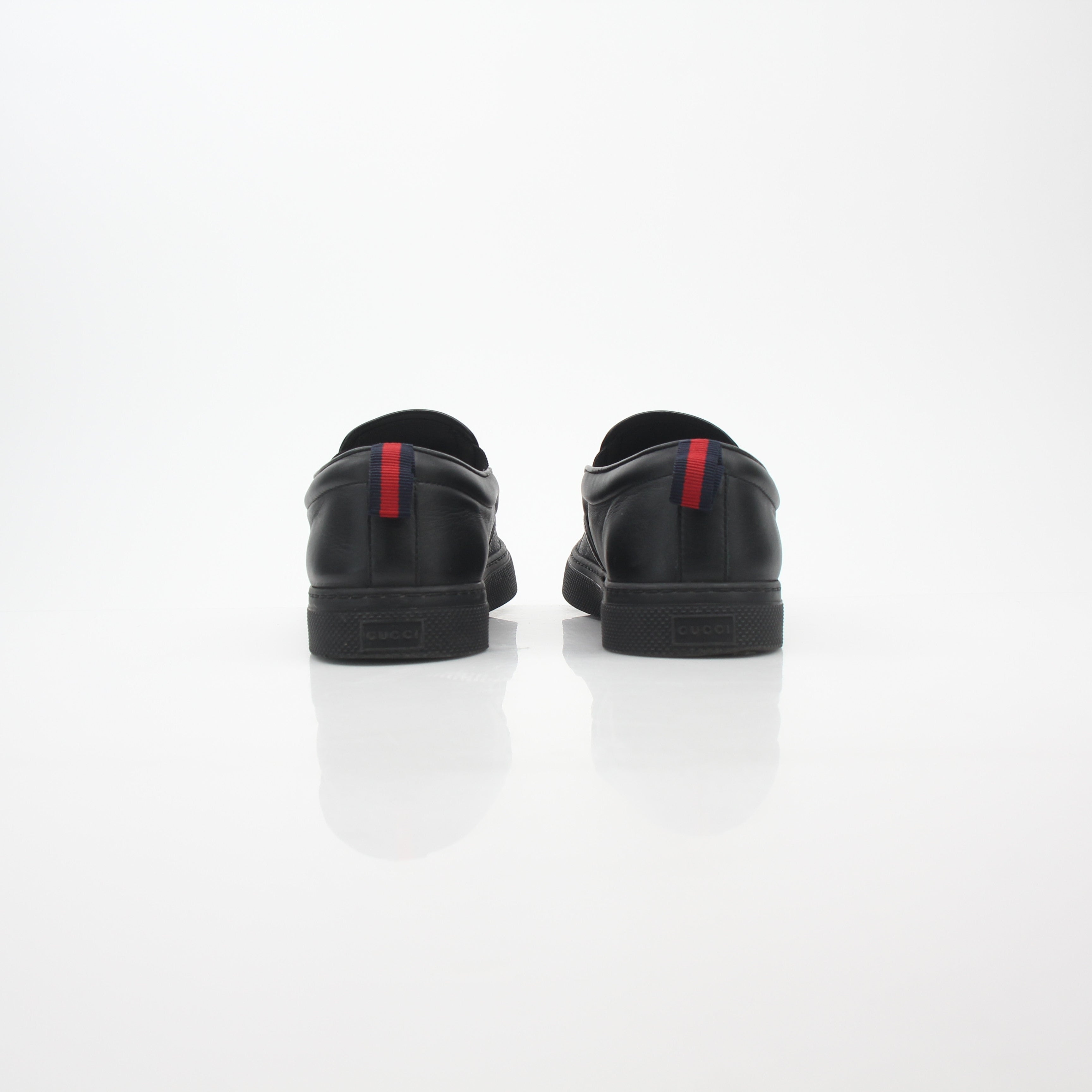 Gucci Black GG Supreme Dublin Slip-On Sneakers