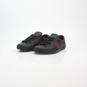 Gucci Black Ace Web Low-Top Sneakers