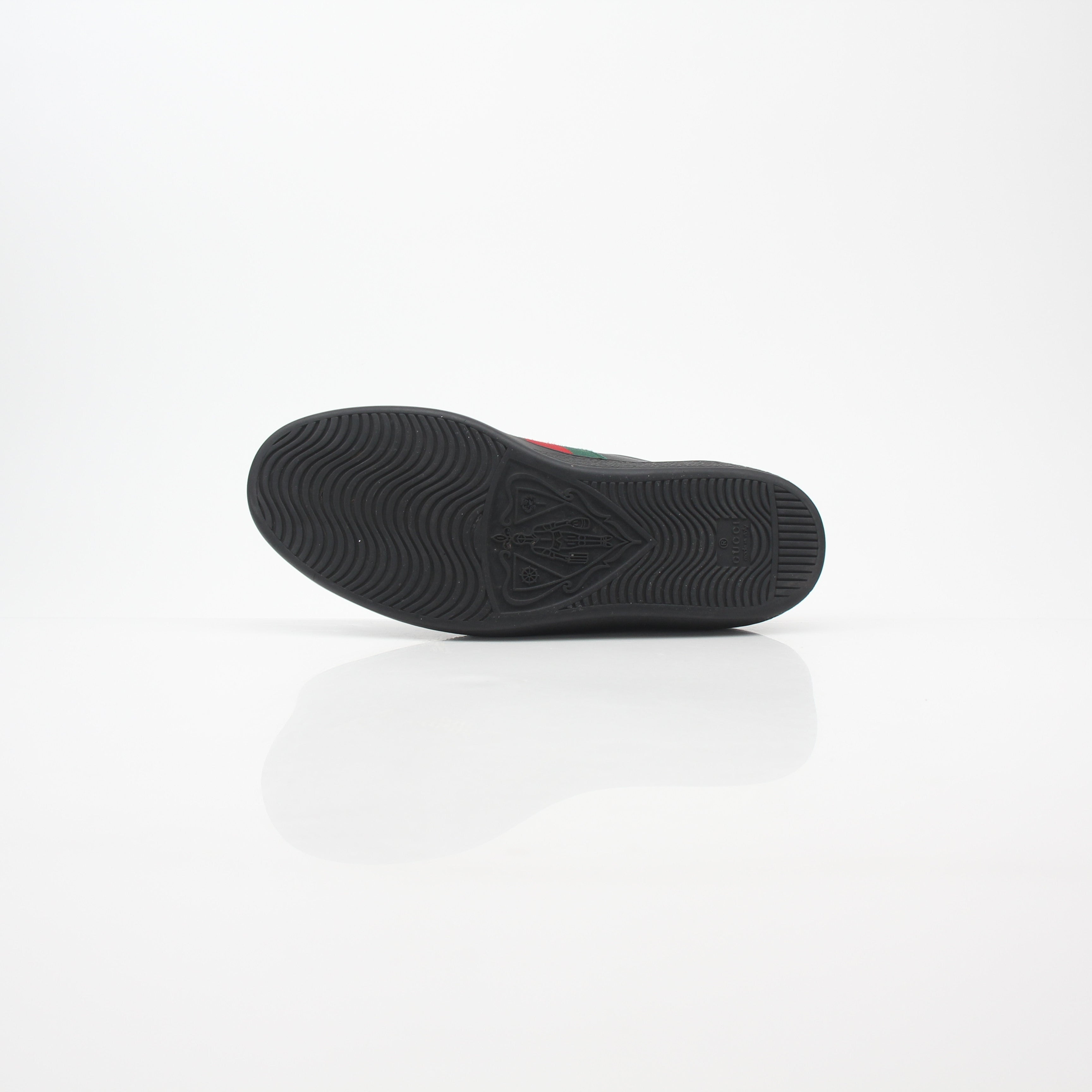 Gucci Black Ace Web Low-Top Sneakers
