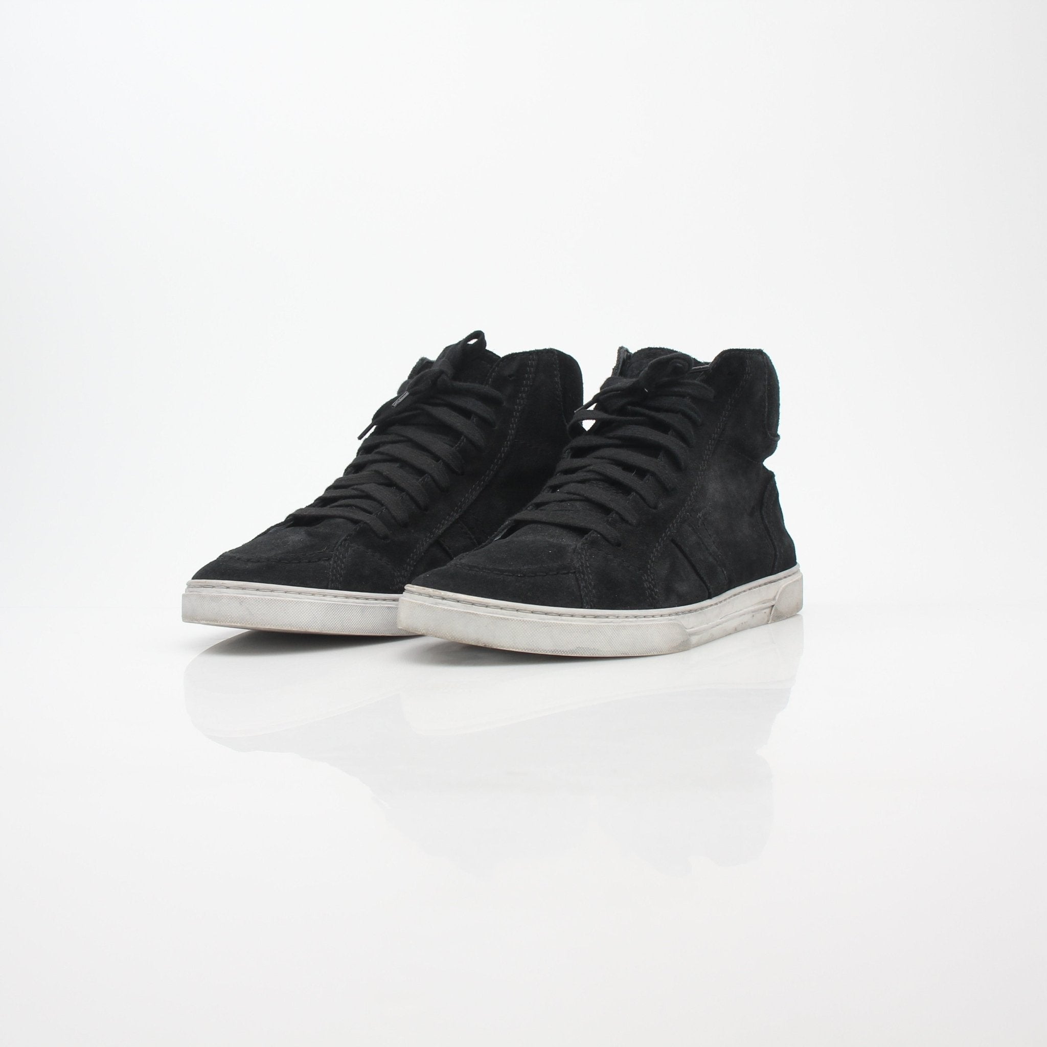 Saint Laurent Black Joe Suede High-Top Sneakers
