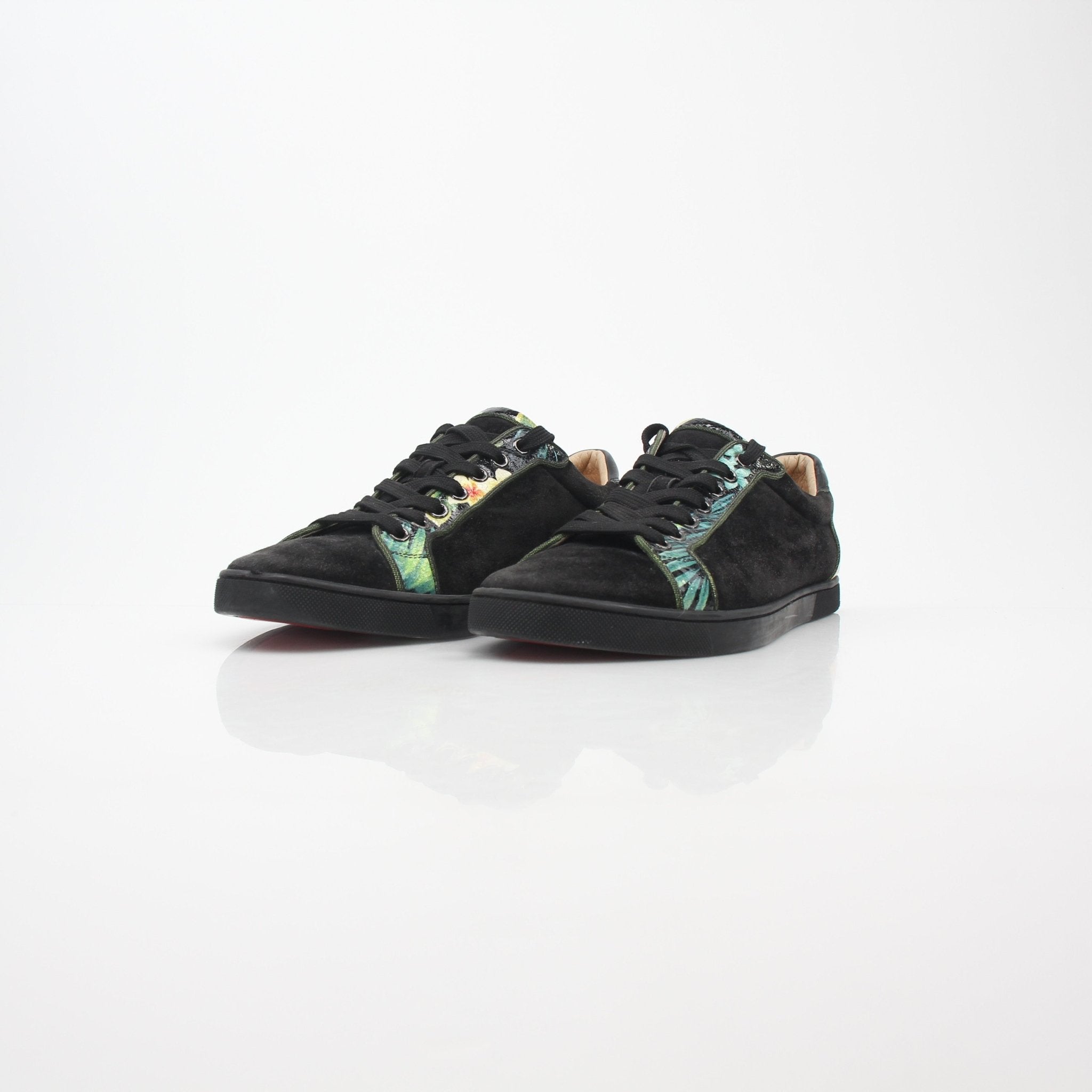 Christian Louboutin Black Louis Junior Floral Low-Top Sneakers