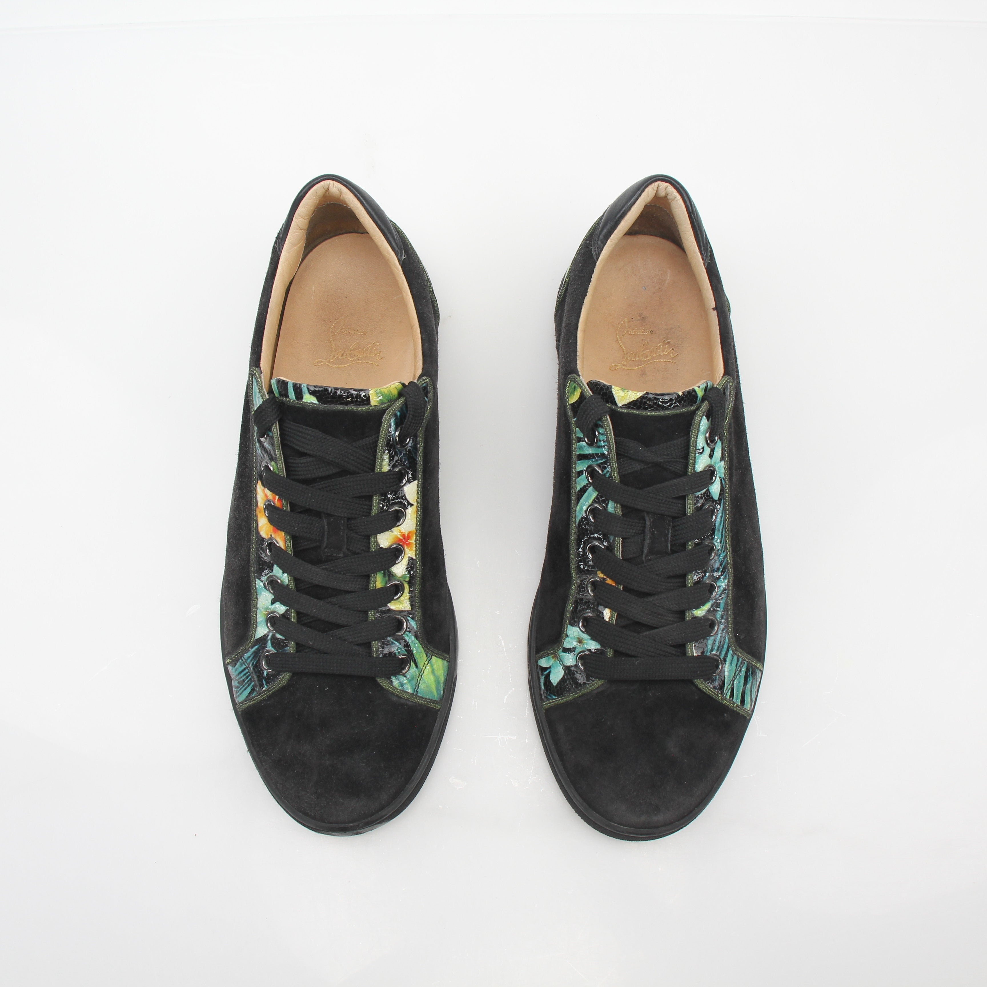 Christian Louboutin Black Louis Junior Floral Low-Top Sneakers