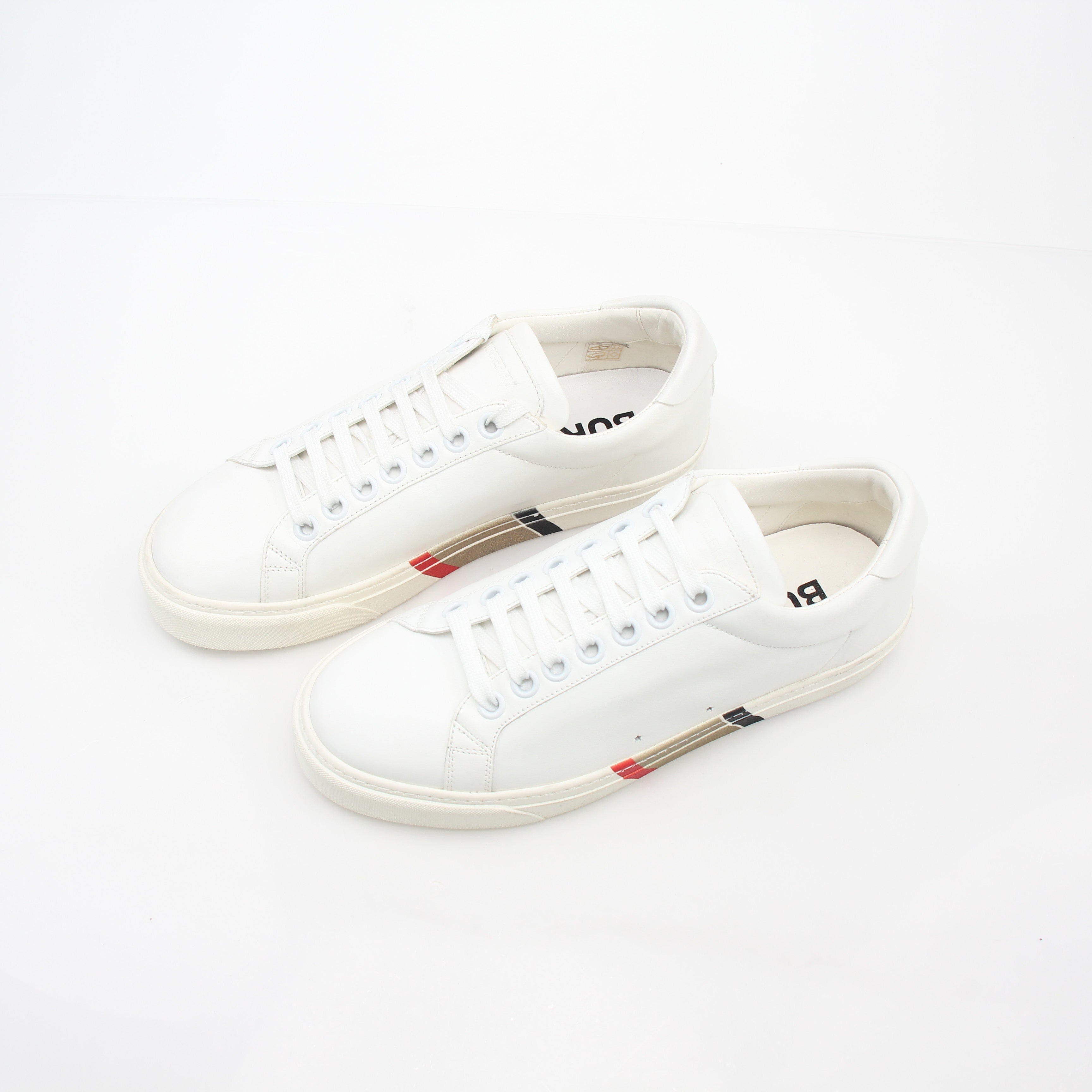 Burberry White Rangleton Low-Top Sneakers