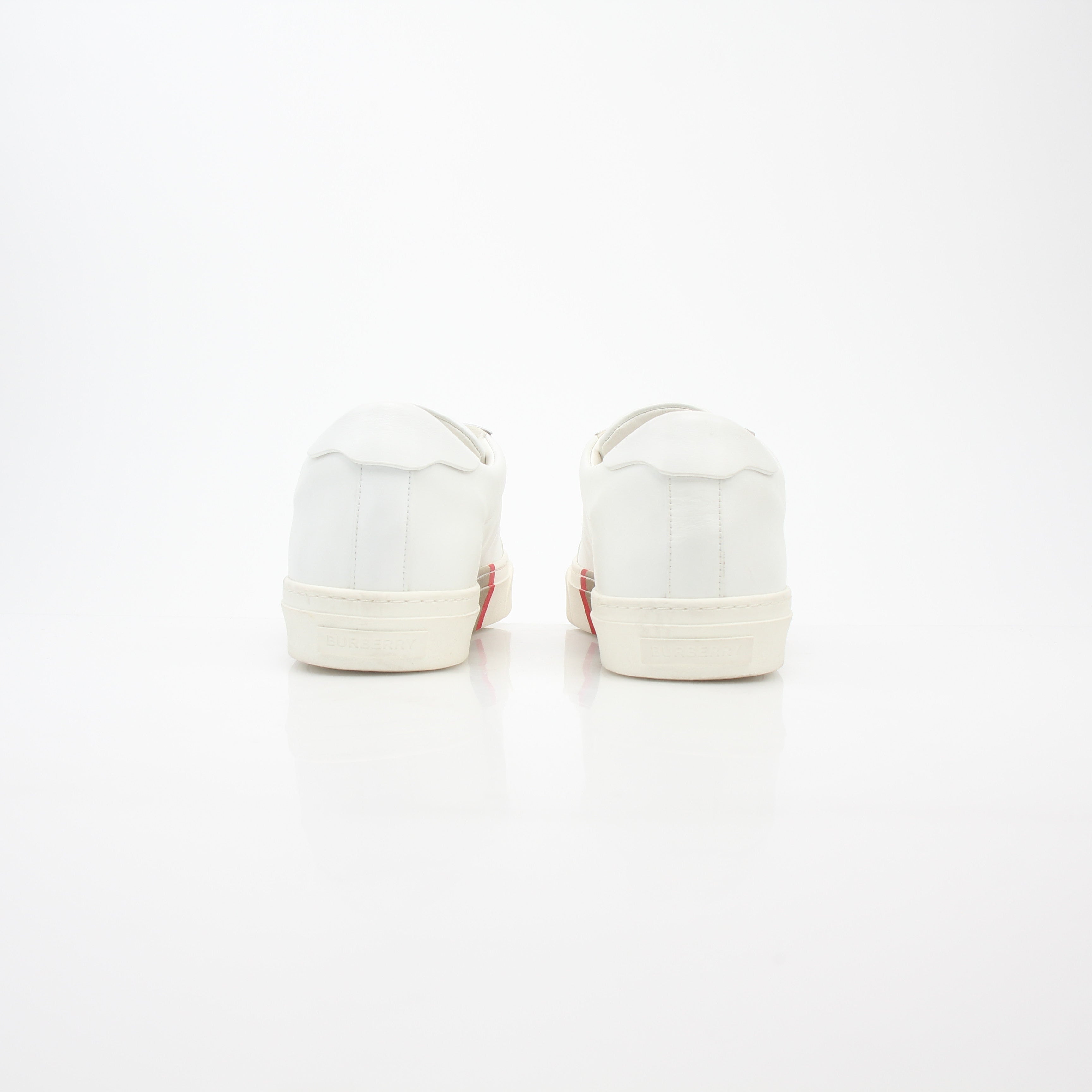 Burberry White Rangleton Low-Top Sneakers