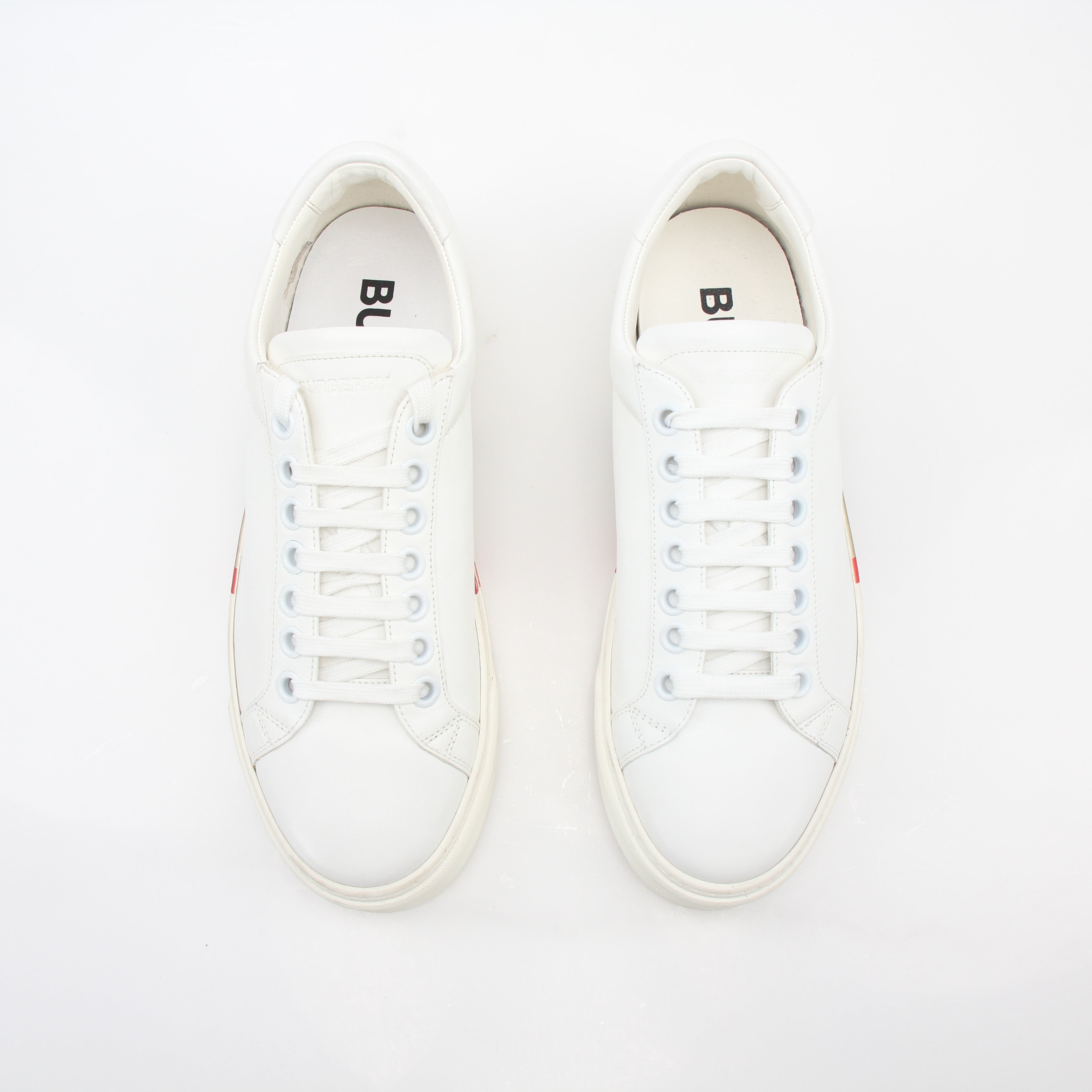 Burberry White Rangleton Low-Top Sneakers