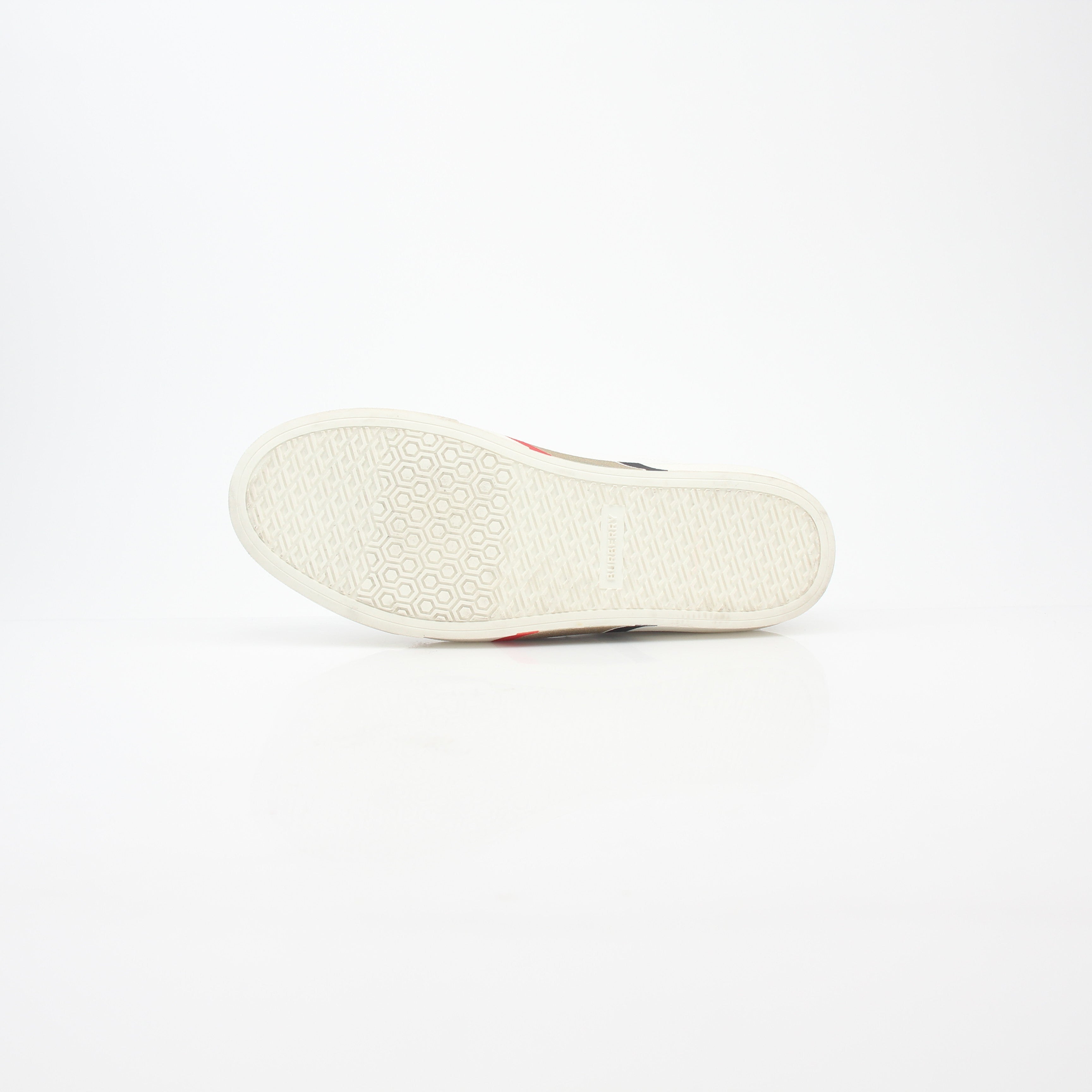 Burberry White Rangleton Low-Top Sneakers