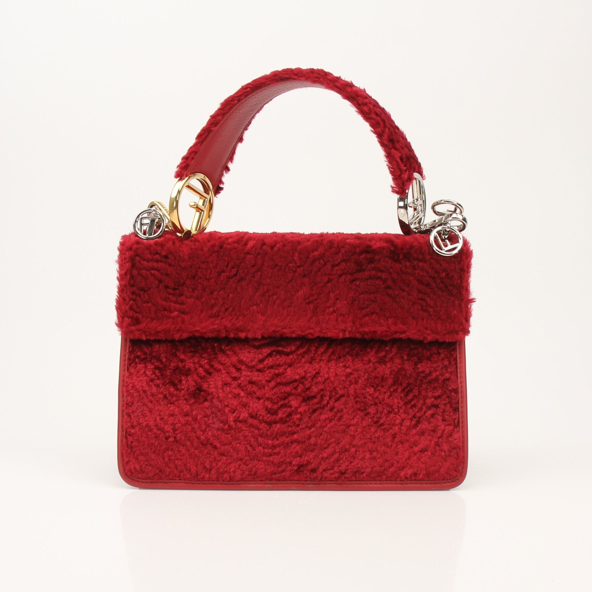 Fendi Kan I F velvet shoulder handbag by Gold & Beyond, showcasing a luxurious velvet texture and stylish shoulder strap.