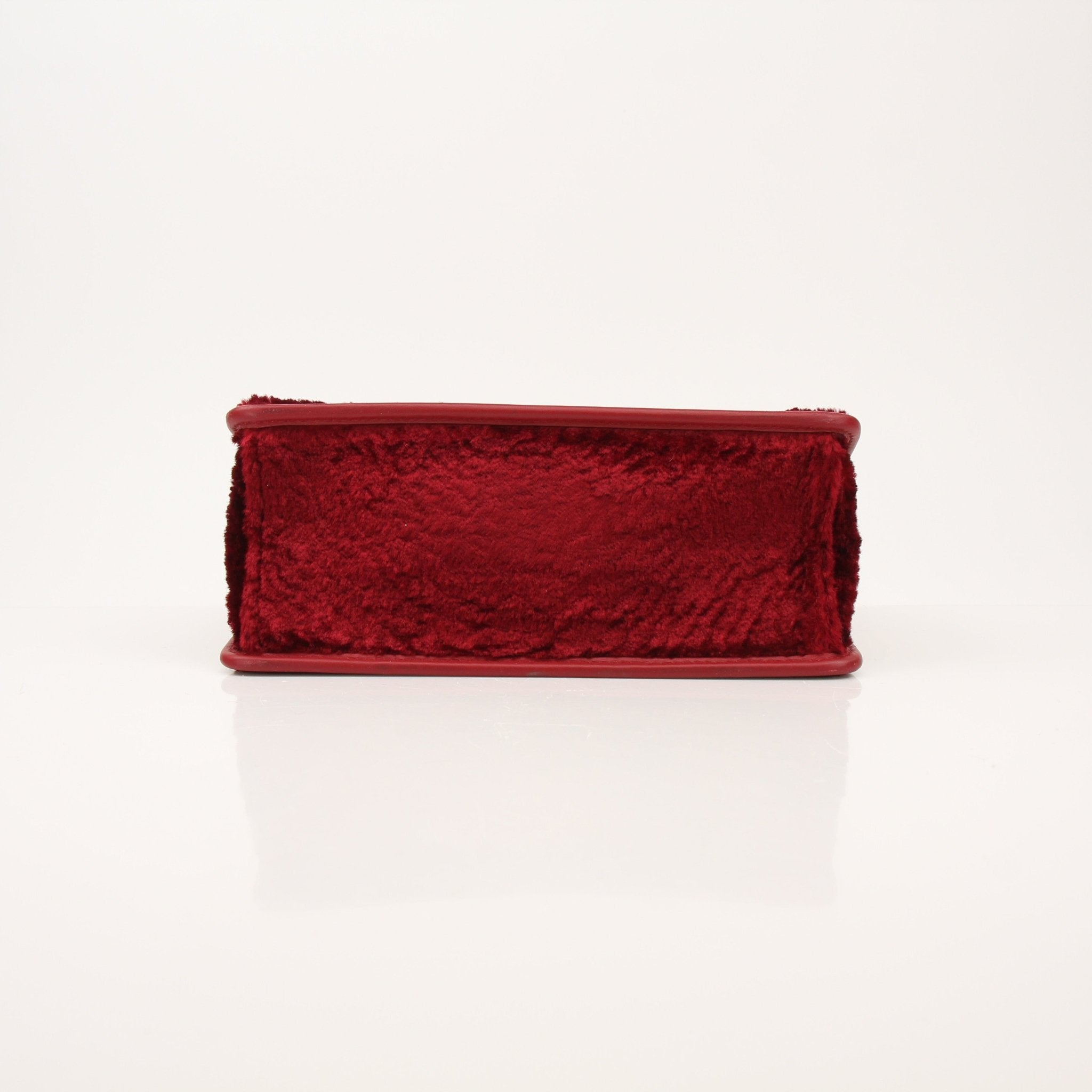 Fendi Kan I F velvet shoulder handbag with gold hardware, featuring a sleek design and luxurious fabric for stylish carrying.