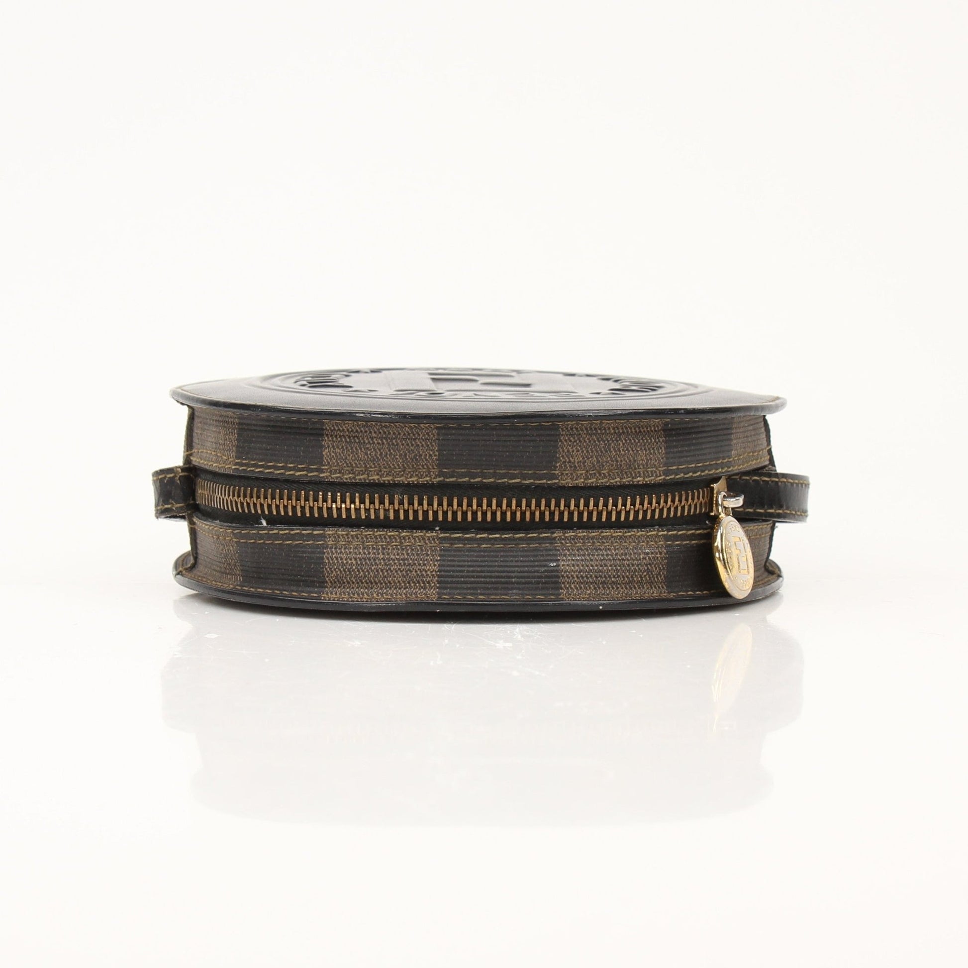 Fendi Vintage Shoulder Baguette Bag in gold with signature design, displayed as a stylish handbag on a neutral background.
