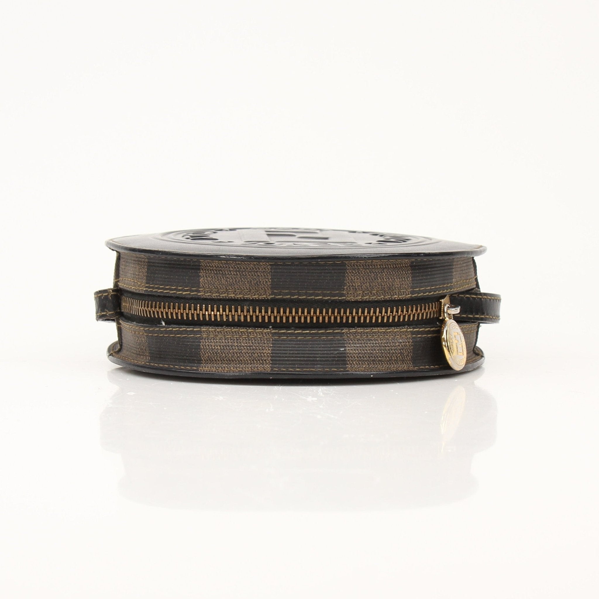 Fendi Vintage Shoulder Baguette Bag in gold with signature design, displayed as a stylish handbag on a neutral background.