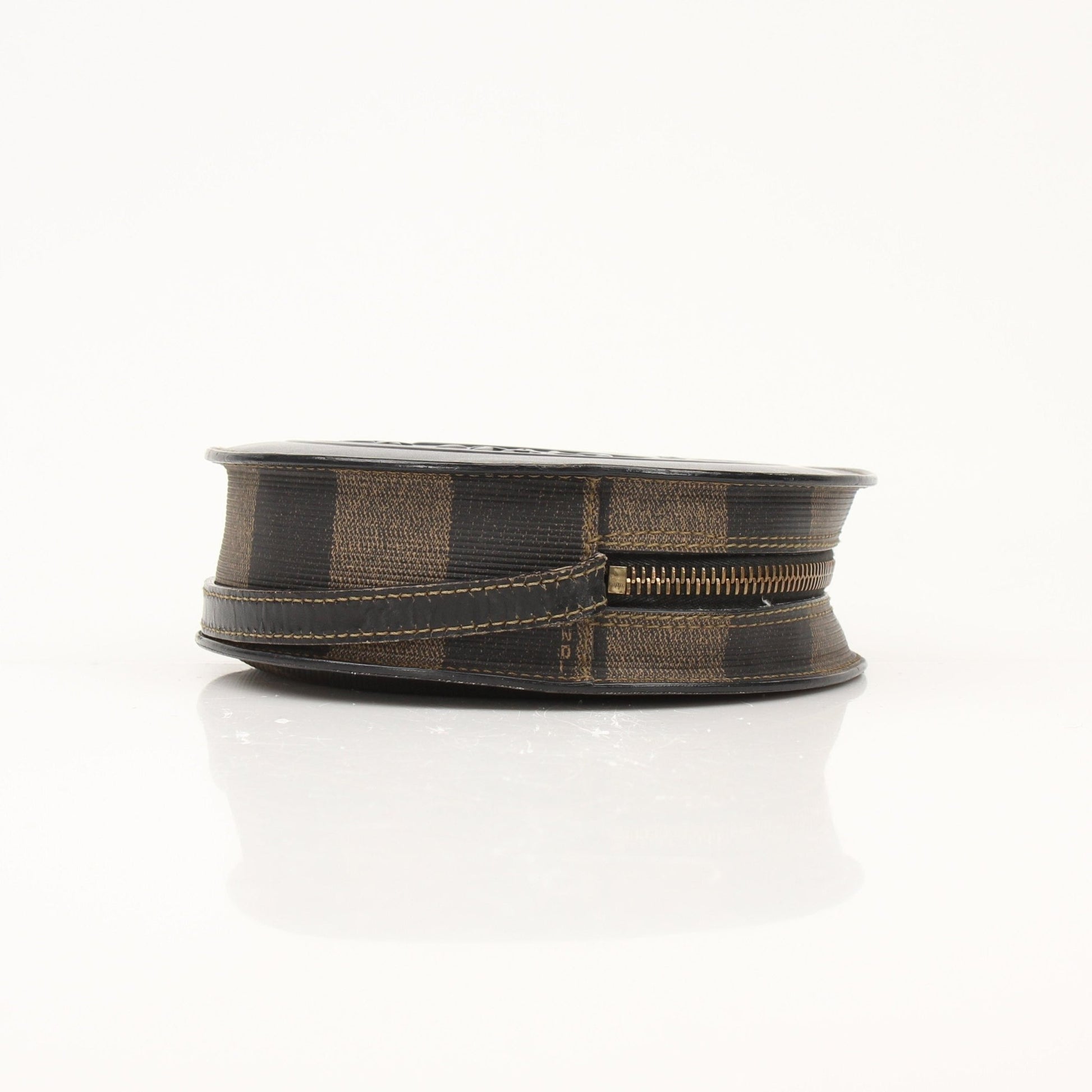Gold & Beyond vintage Fendi shoulder baguette handbag with leather strap and signature FF logo pattern.