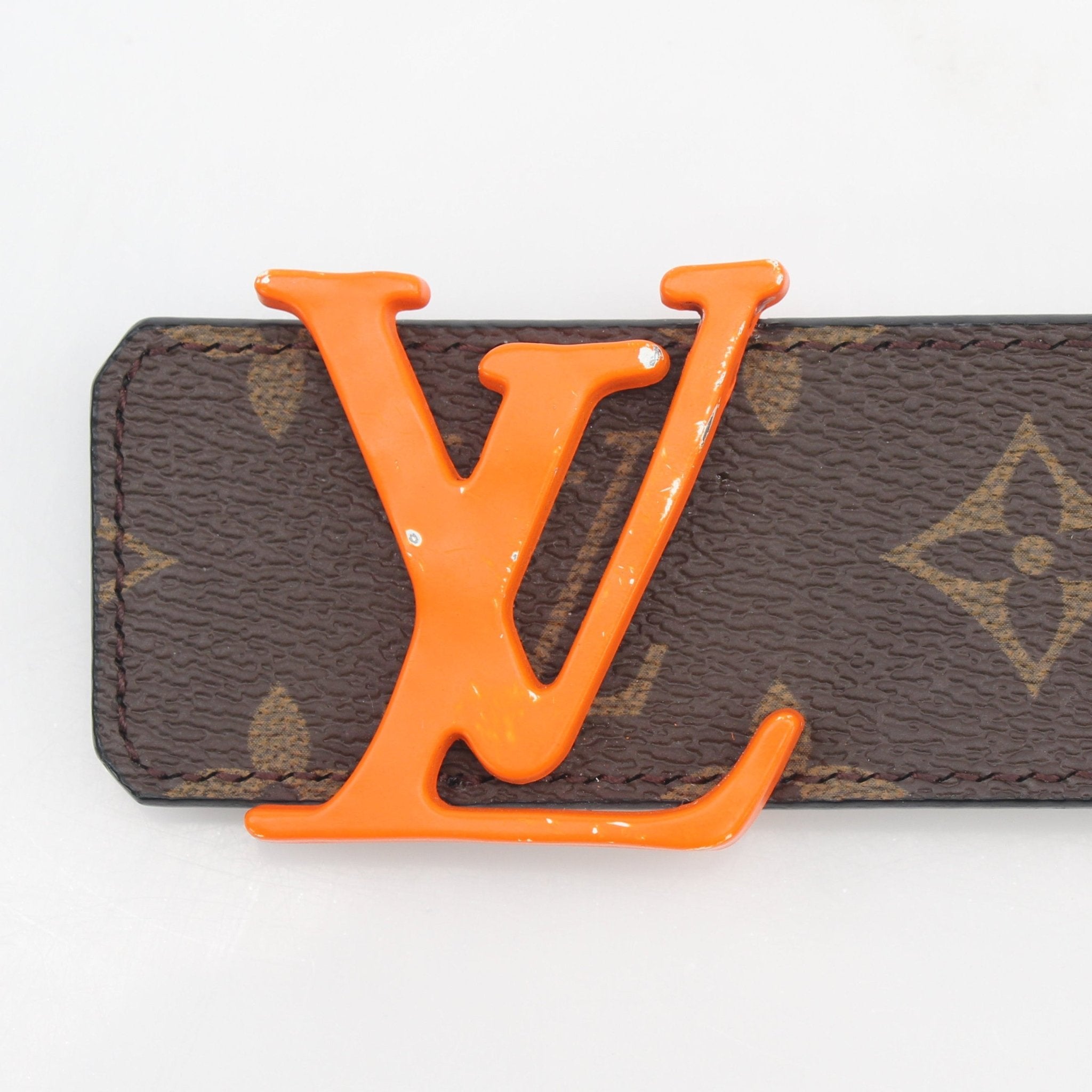 Louis Vuitton Monogram LV Shape 40mm belt by Gold & Beyond, showcasing the signature monogram pattern and stylish accessory design.