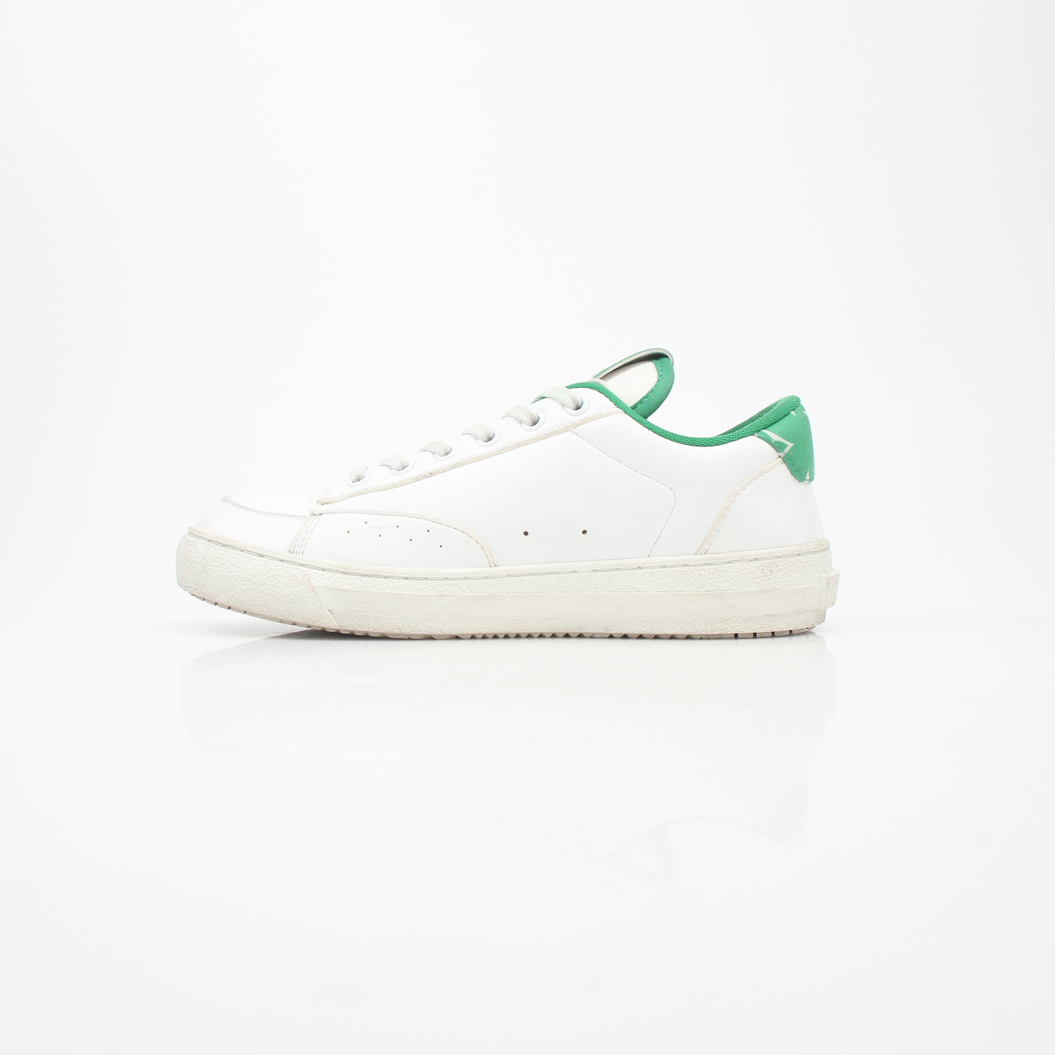 Louis Vuitton White and Green Charlie Low-Top Sneakers