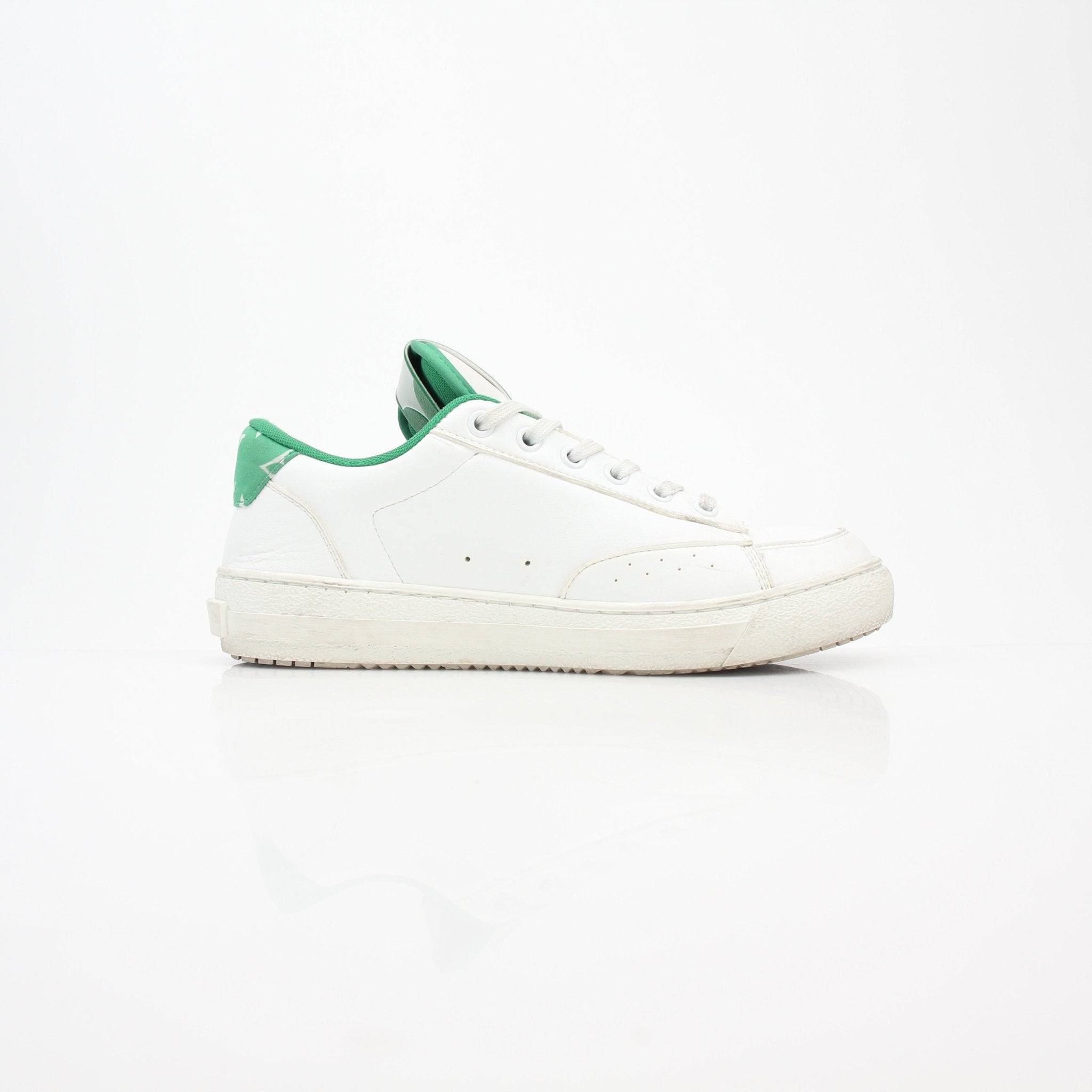 Louis Vuitton White and Green Charlie Low-Top Sneakers