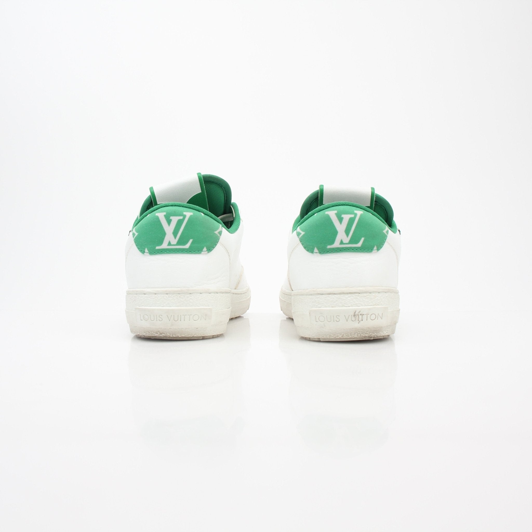 Louis Vuitton White and Green Charlie Low-Top Sneakers