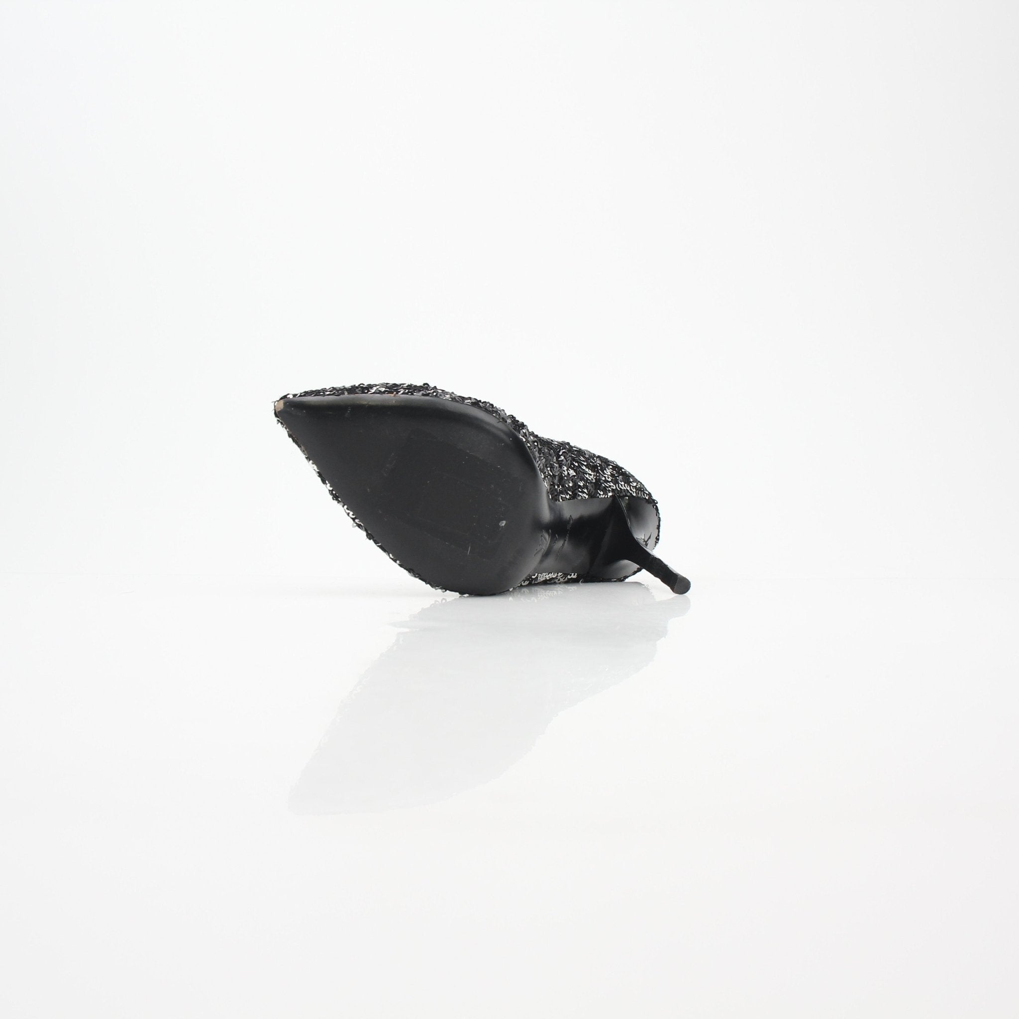 Louis Vuitton Black and Silver Liza Sequin Pumps