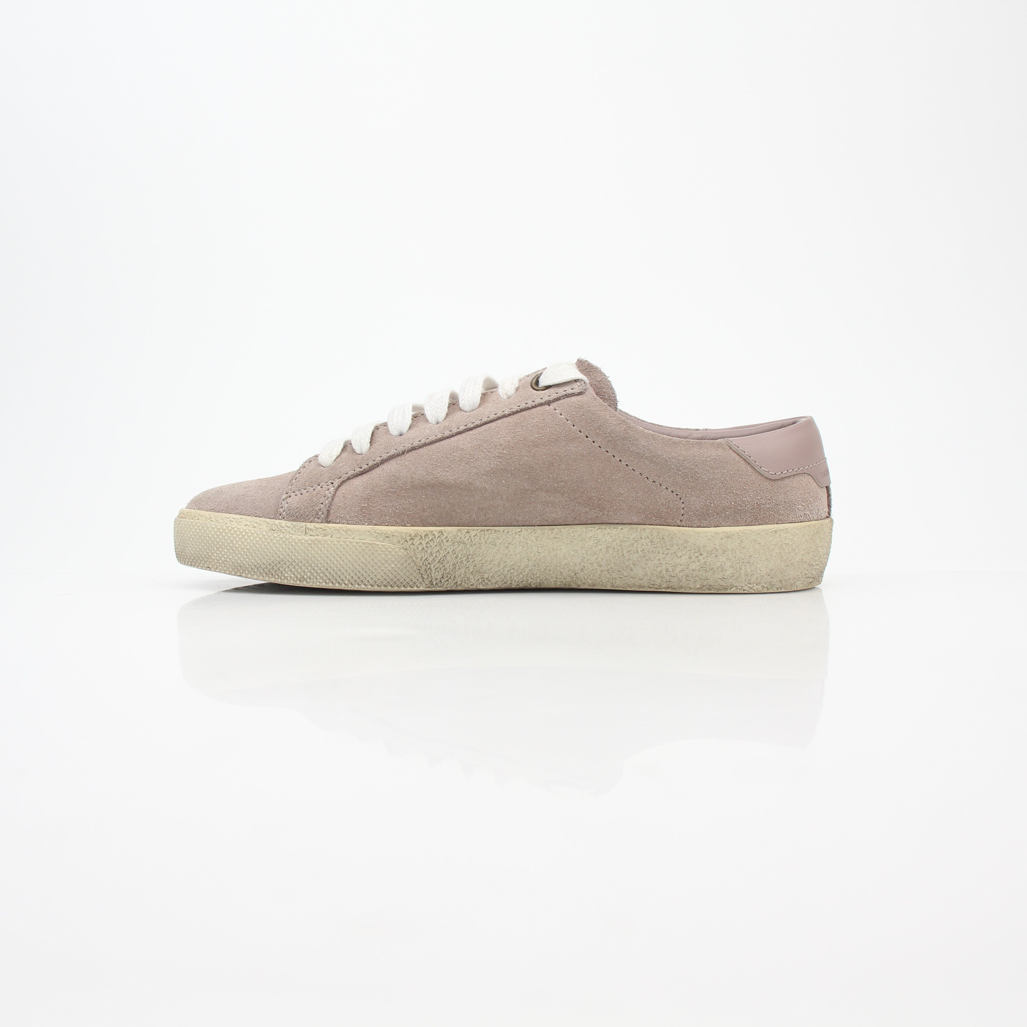 Saint Laurent Court Classic Pink Suede Low-Top Sneakers