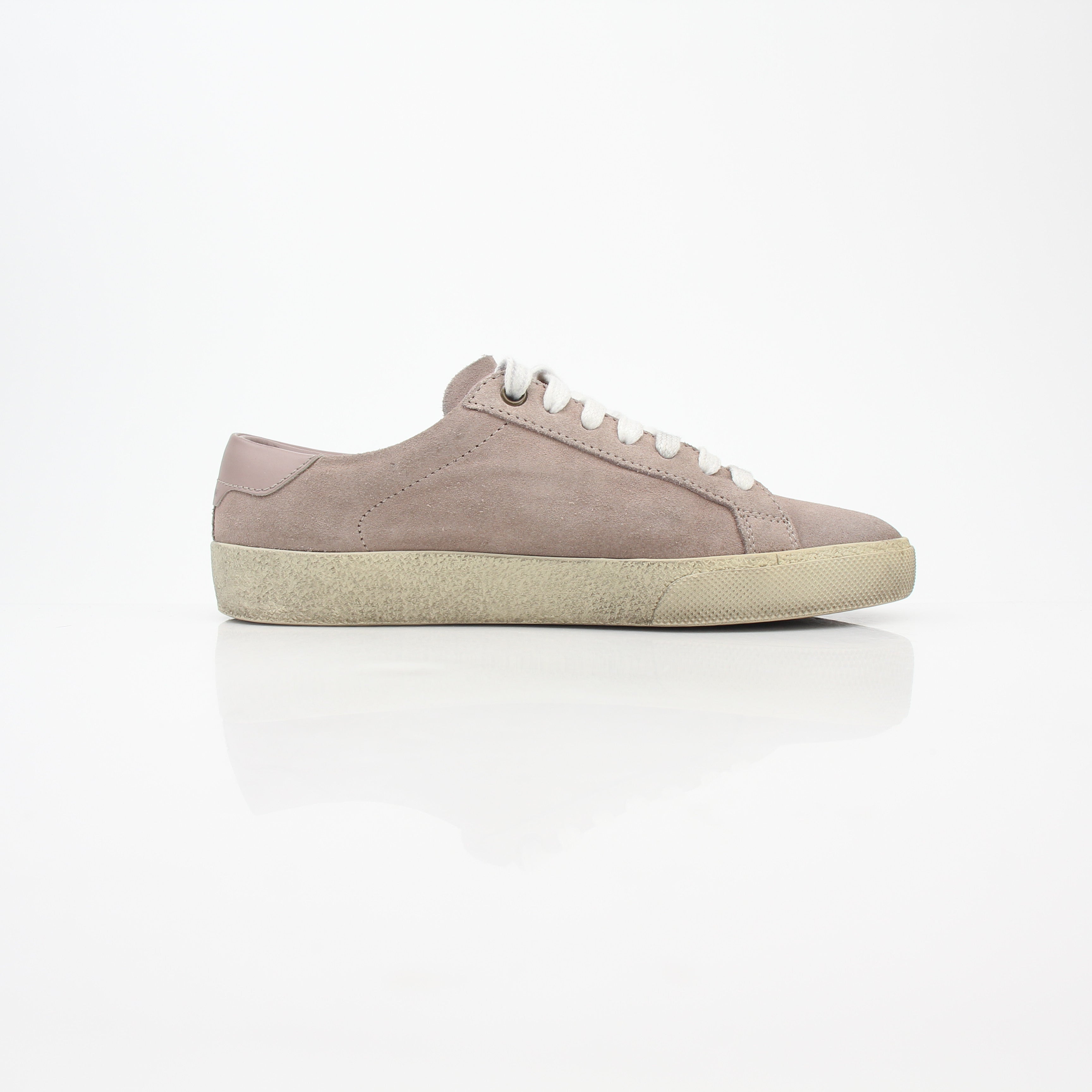 Saint Laurent Court Classic Pink Suede Low-Top Sneakers