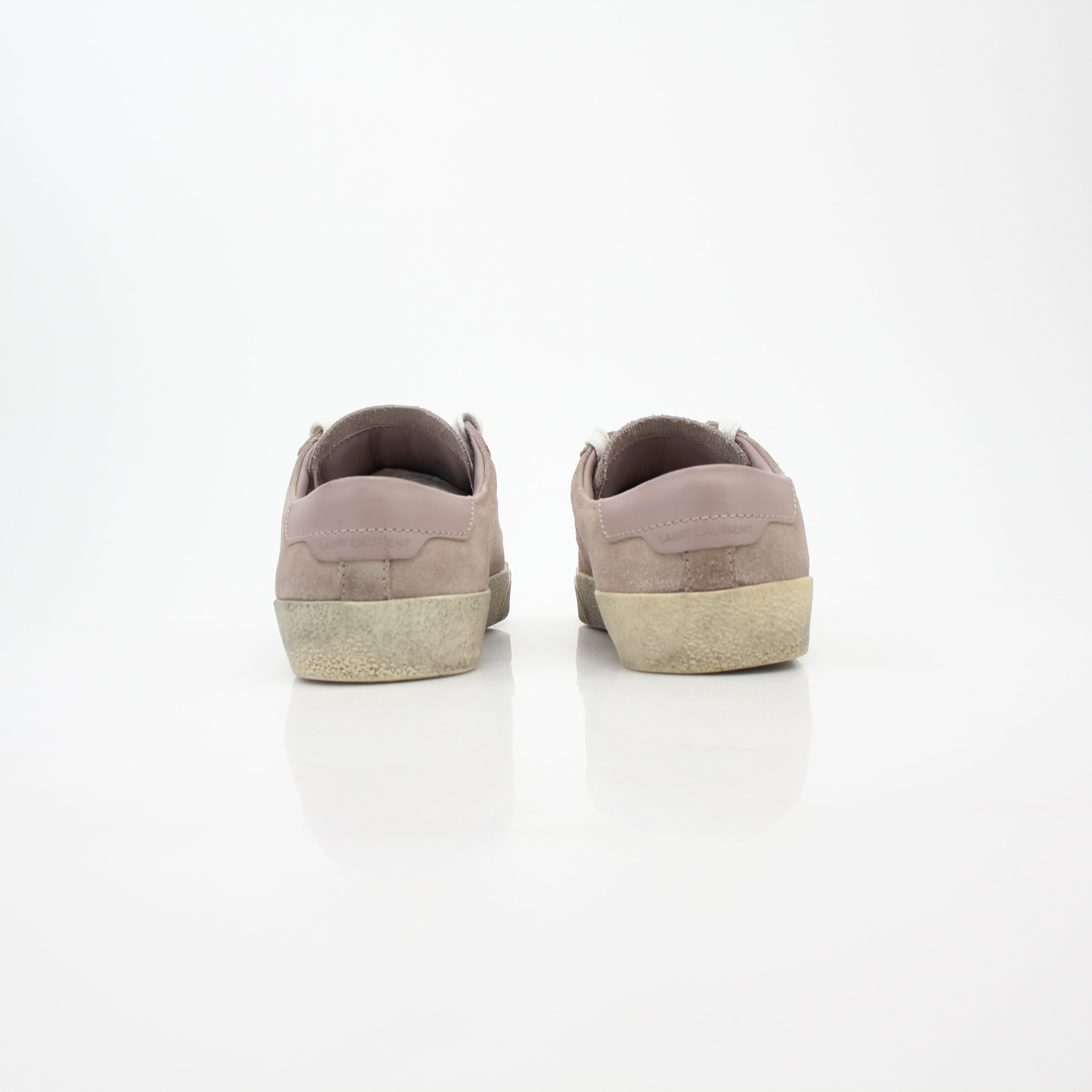 Saint Laurent Court Classic Pink Suede Low-Top Sneakers