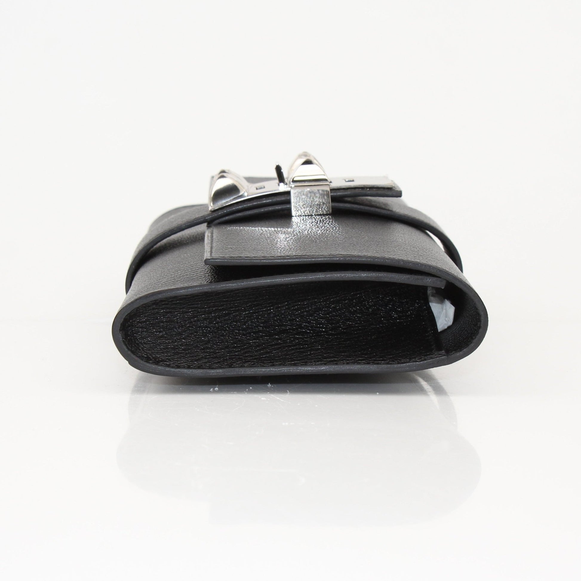 Hermès Collier de Chien black clutch handbag by Gold & Beyond with sleek leather and signature hardware detail.