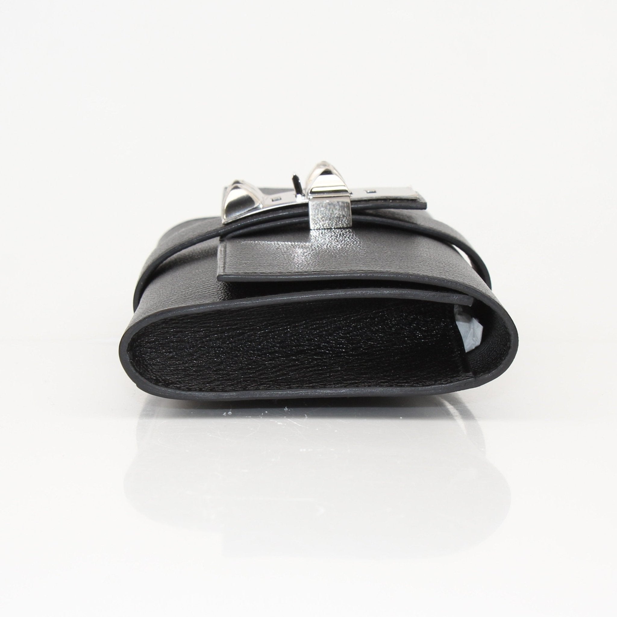 Hermès Collier de Chien black clutch handbag by Gold & Beyond with sleek leather and signature hardware detail.