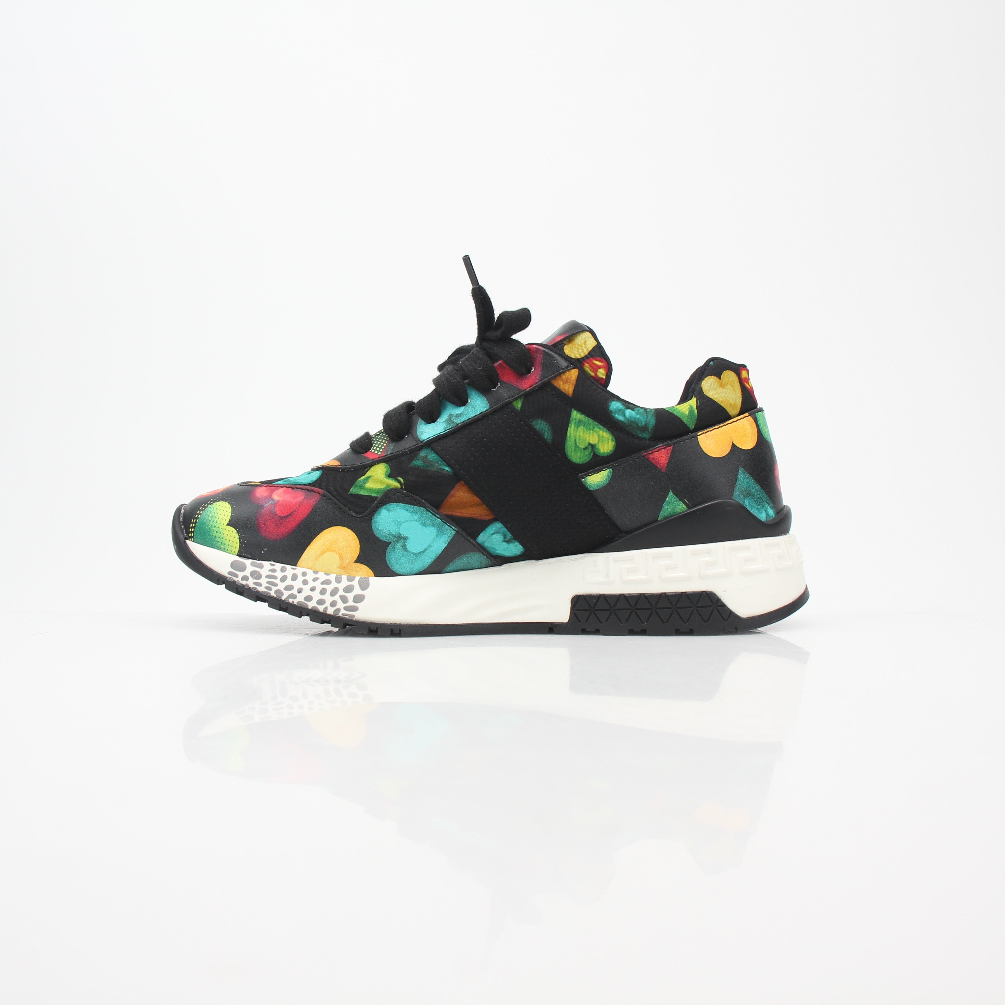 Versace Multicolor Heart-Print Achilles Low-Top Sneakers