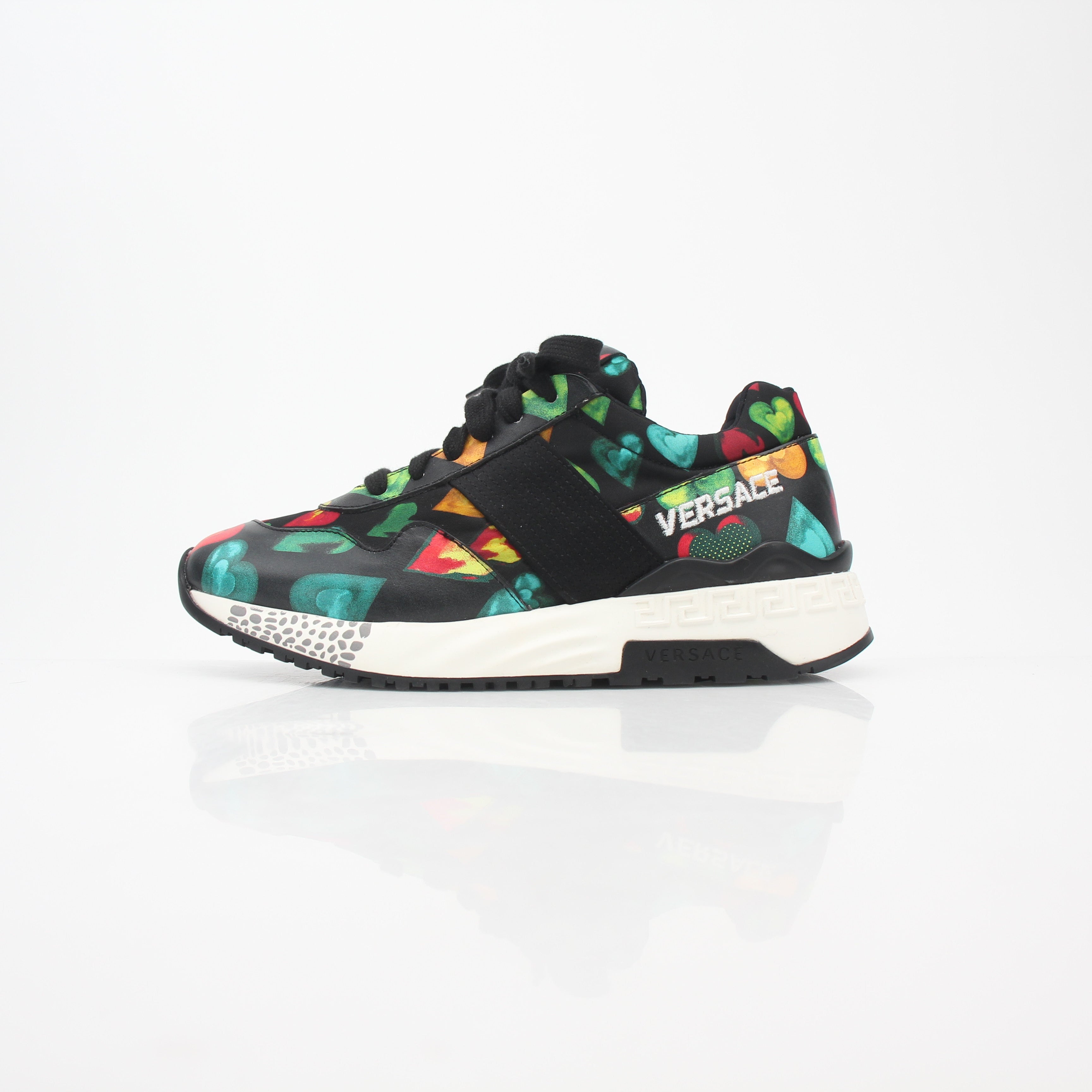 Versace Multicolor Heart-Print Achilles Low-Top Sneakers