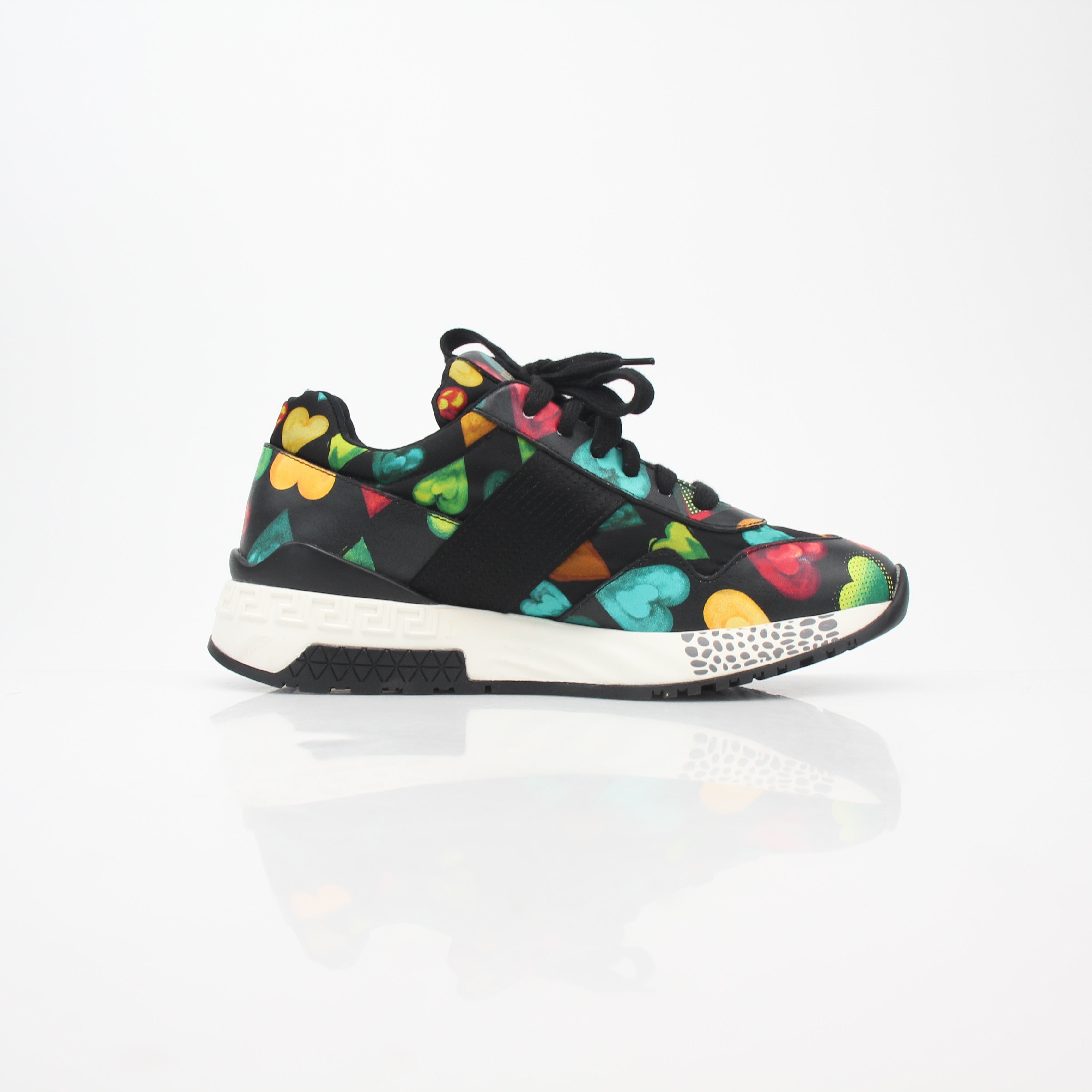 Versace Multicolor Heart-Print Achilles Low-Top Sneakers