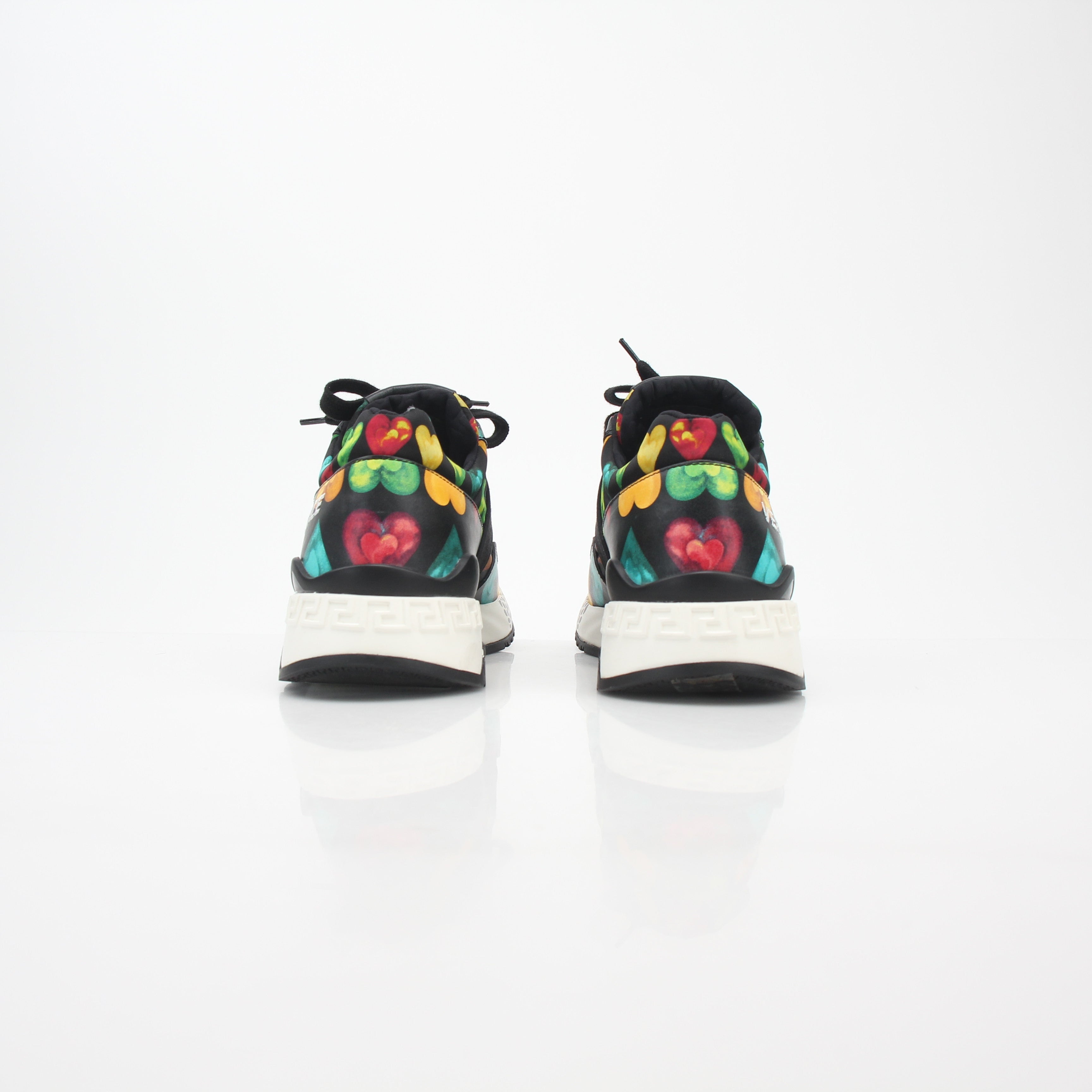 Versace Multicolor Heart-Print Achilles Low-Top Sneakers