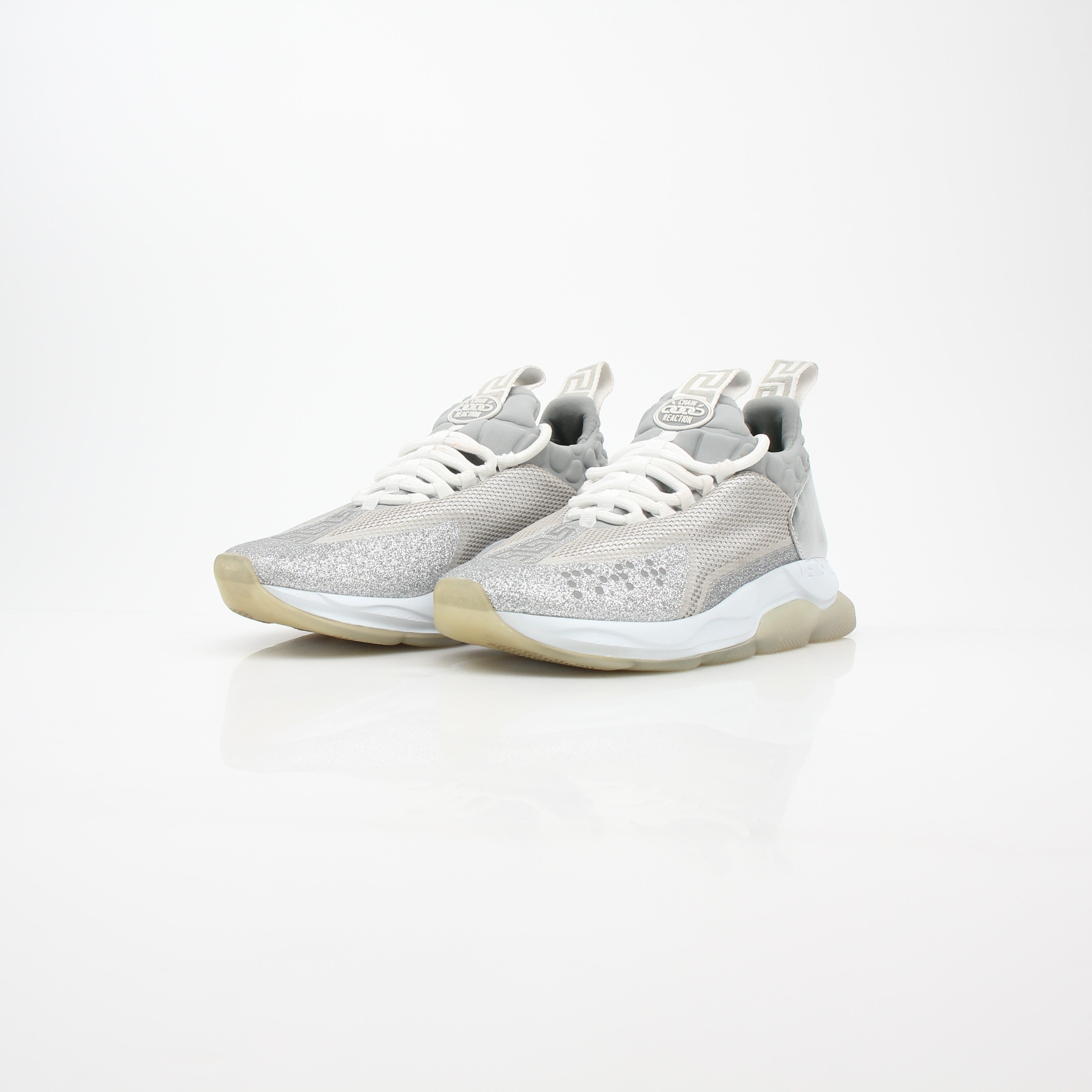 Versace Silver Chain Reaction Low-Top Sneakers