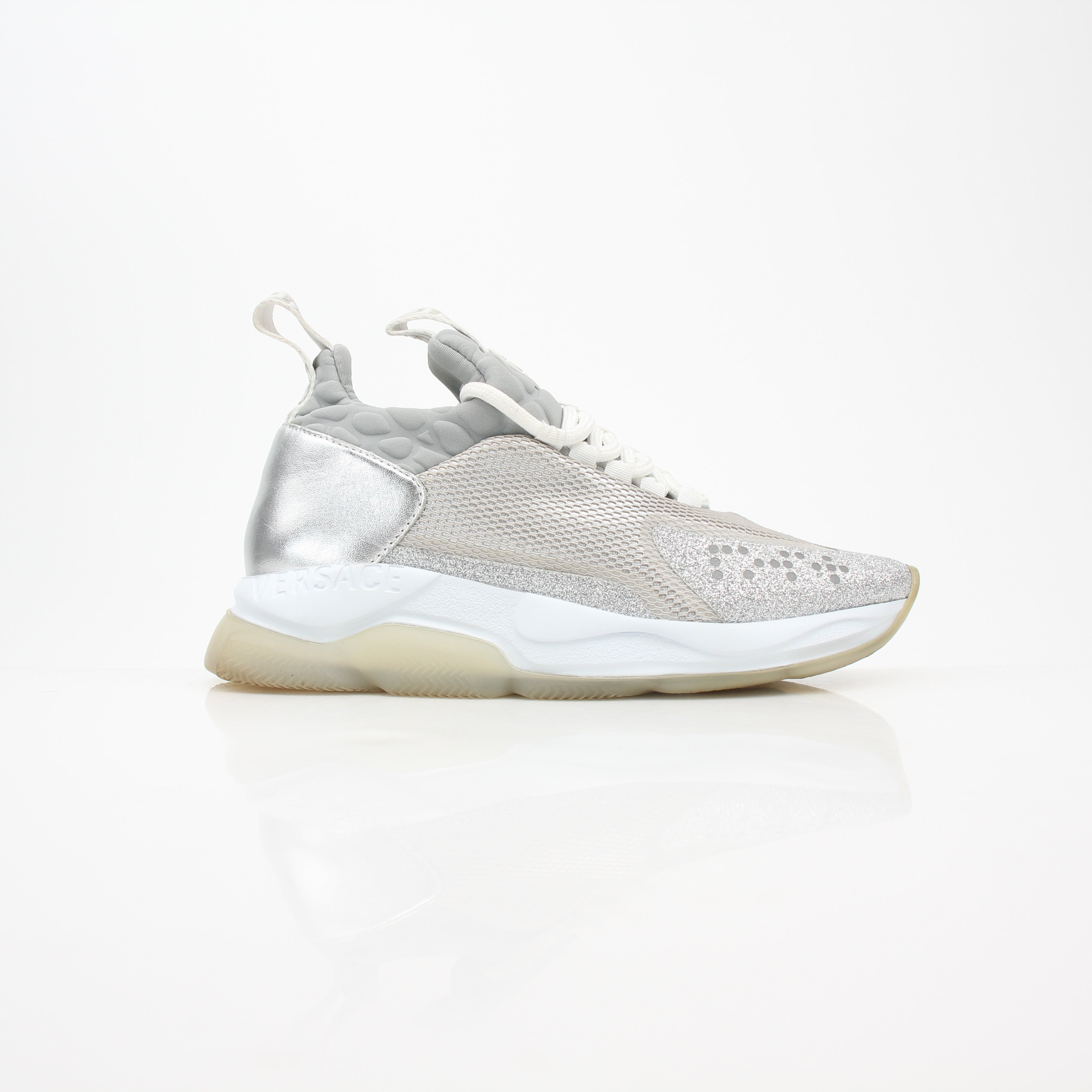 Versace Silver Chain Reaction Low-Top Sneakers