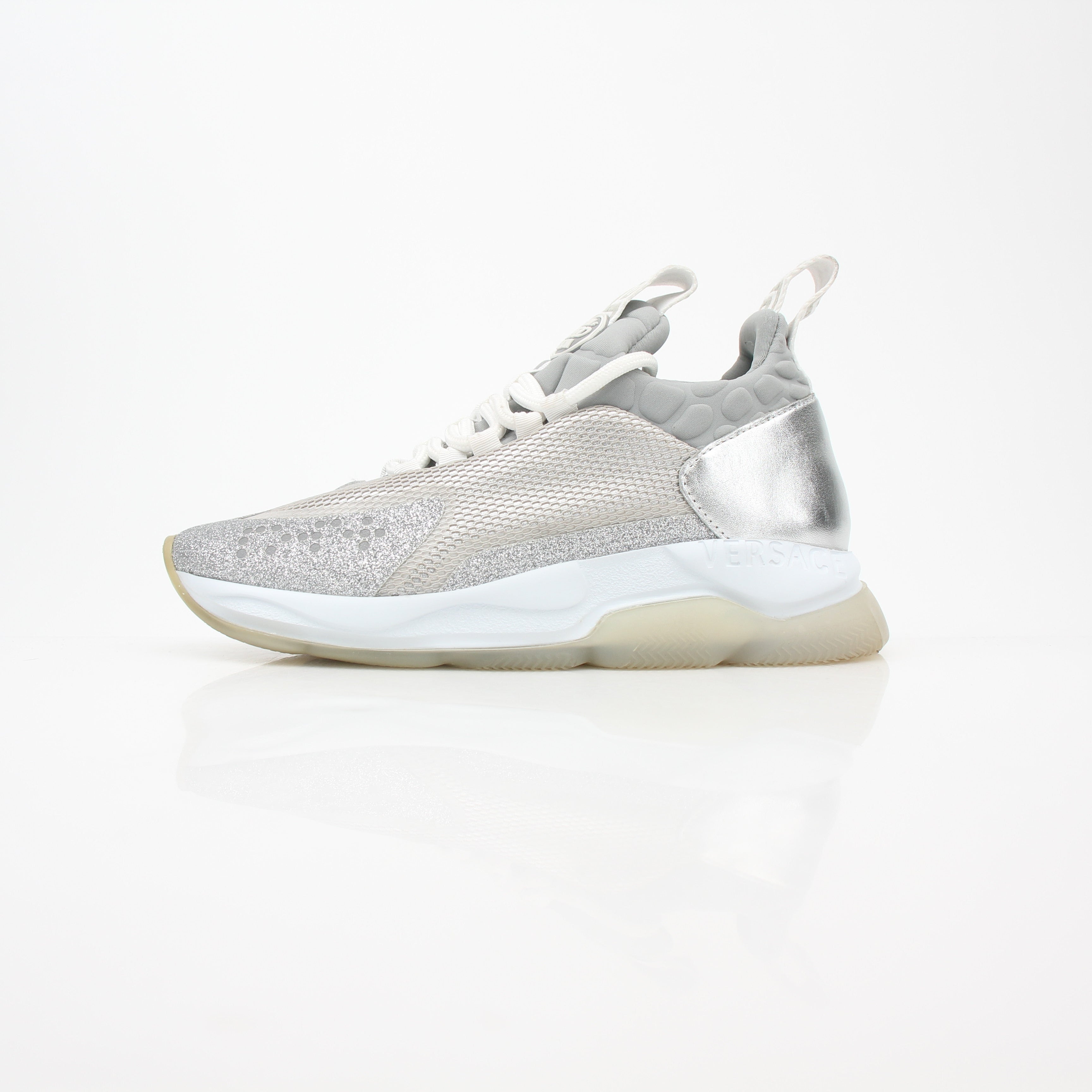 Versace Silver Chain Reaction Low-Top Sneakers