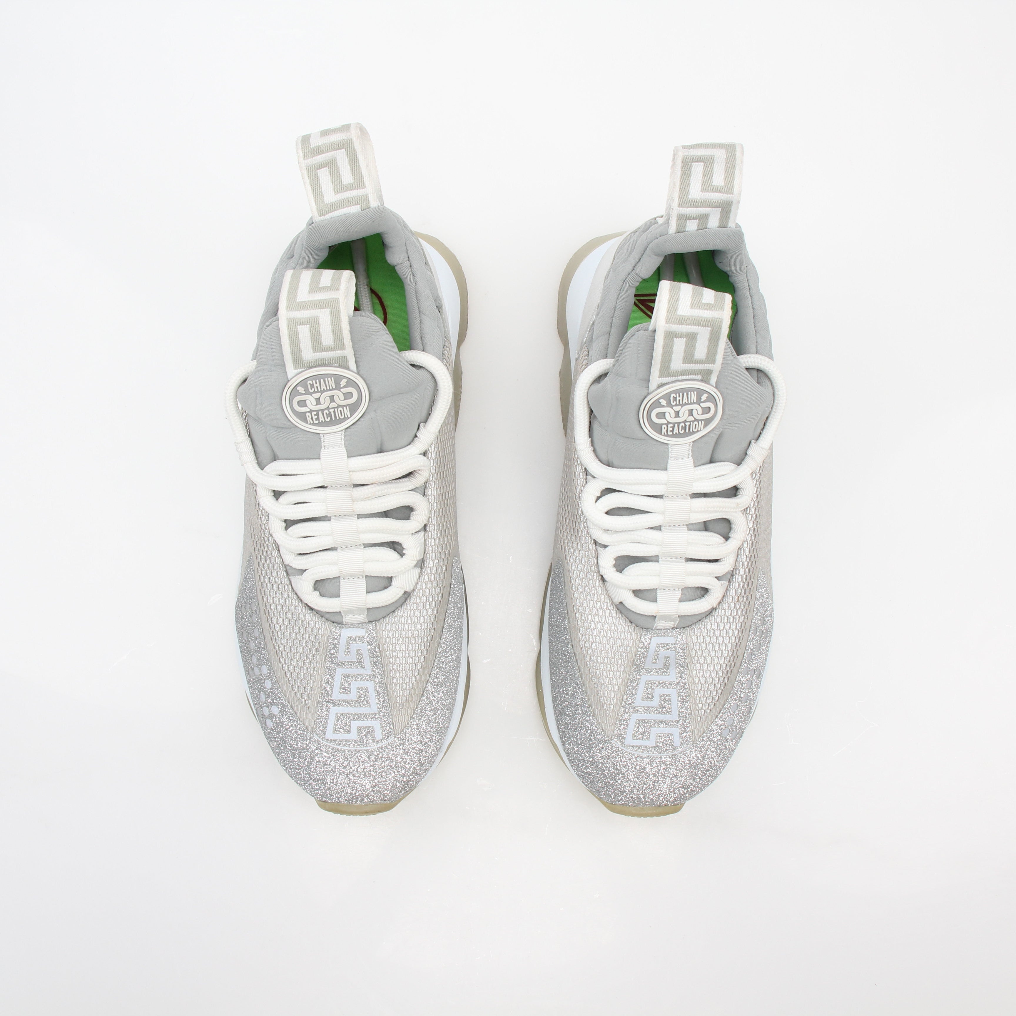 Versace Silver Chain Reaction Low-Top Sneakers