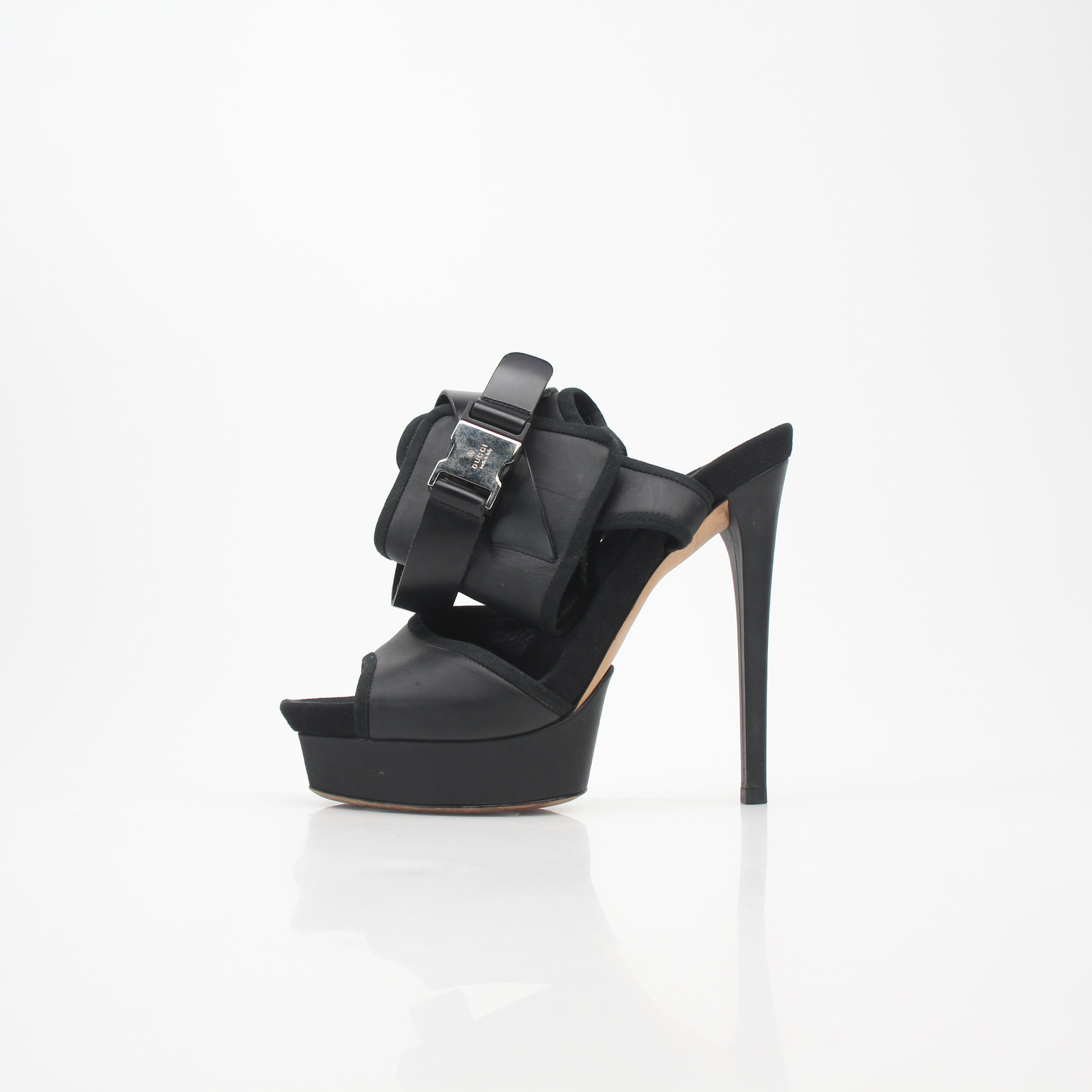 Gucci Black Babylon Platform Sandals