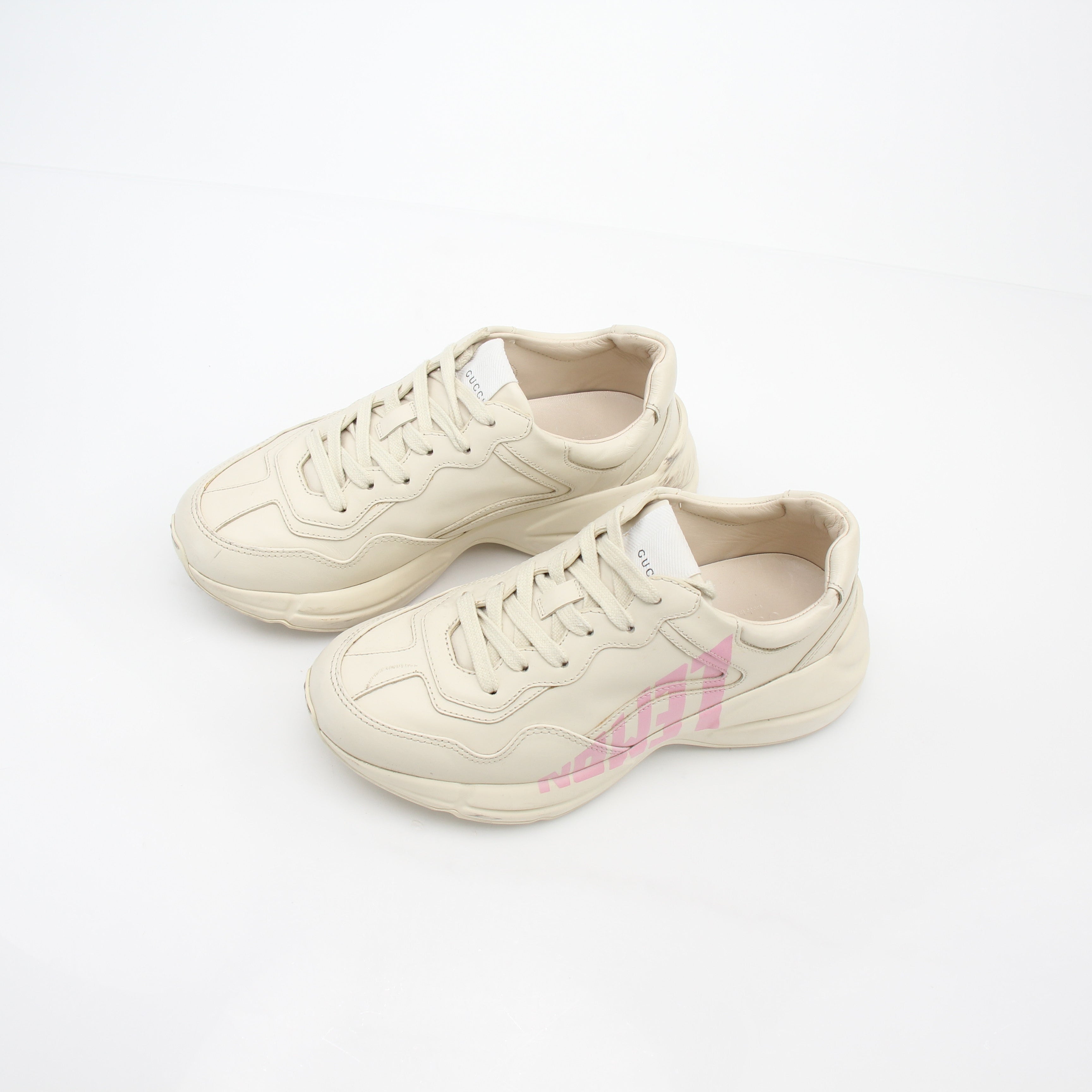 Gucci Ivory Rhyton Lemon Low-Top Sneakers