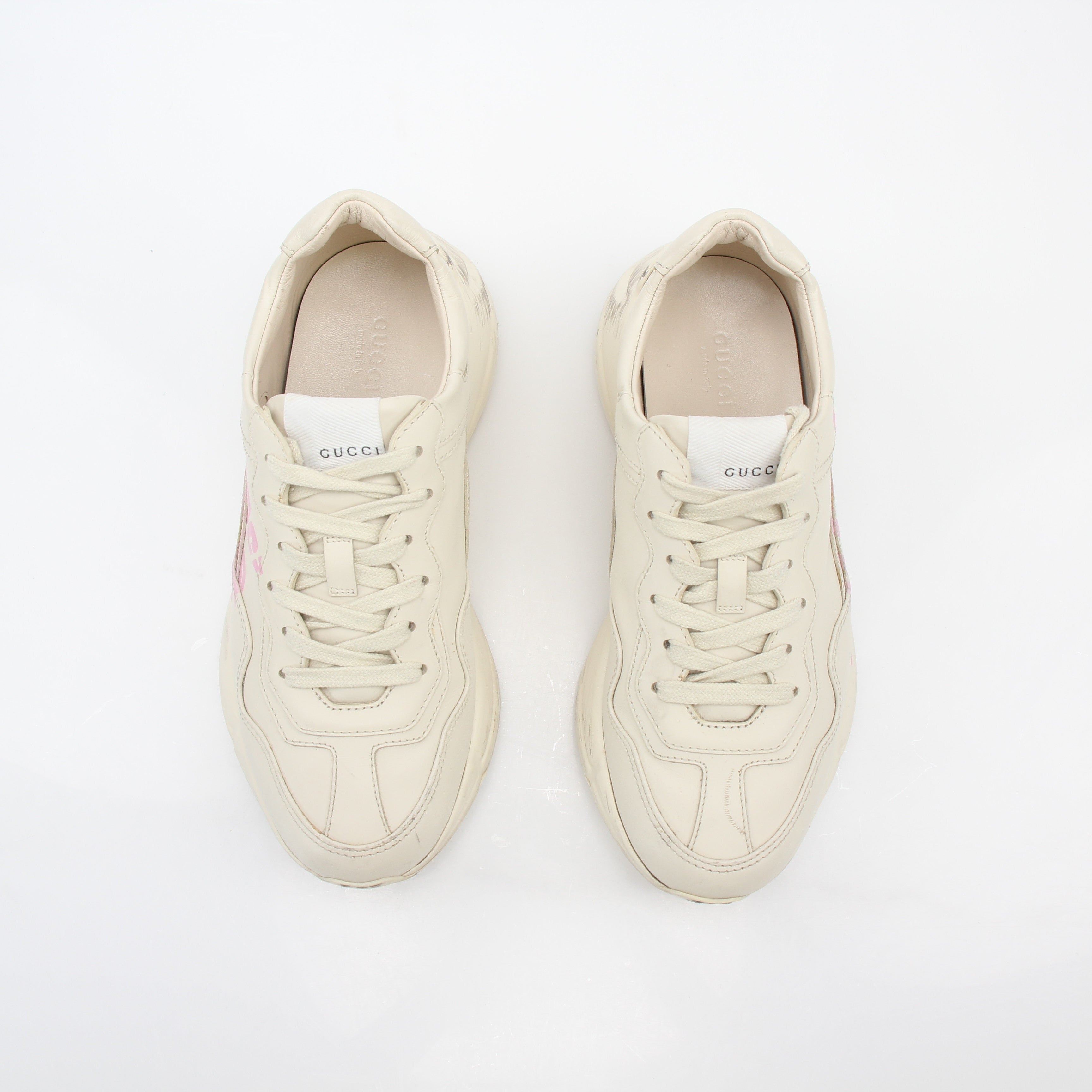 Gucci Ivory Rhyton Lemon Low-Top Sneakers