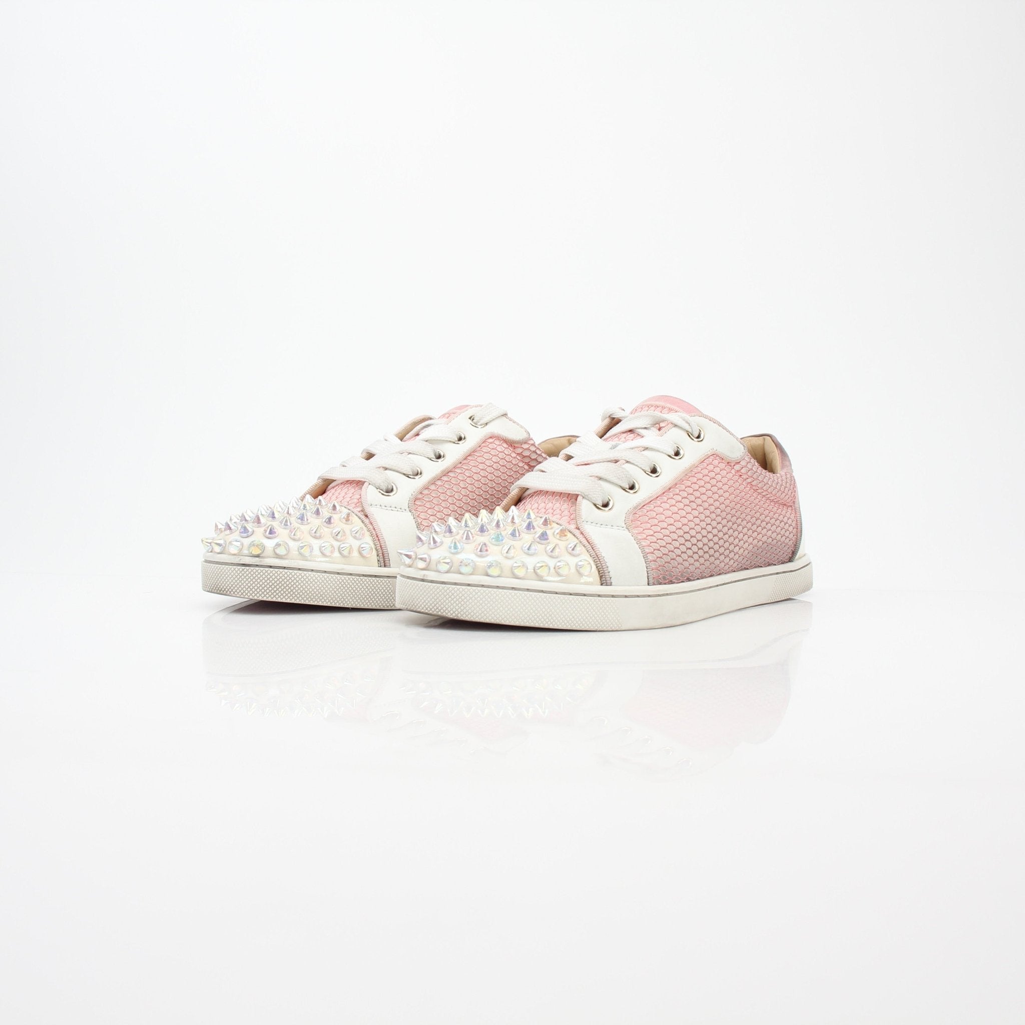 Christian Louboutin Pink Gondolita Spikes Low-Top Sneakers