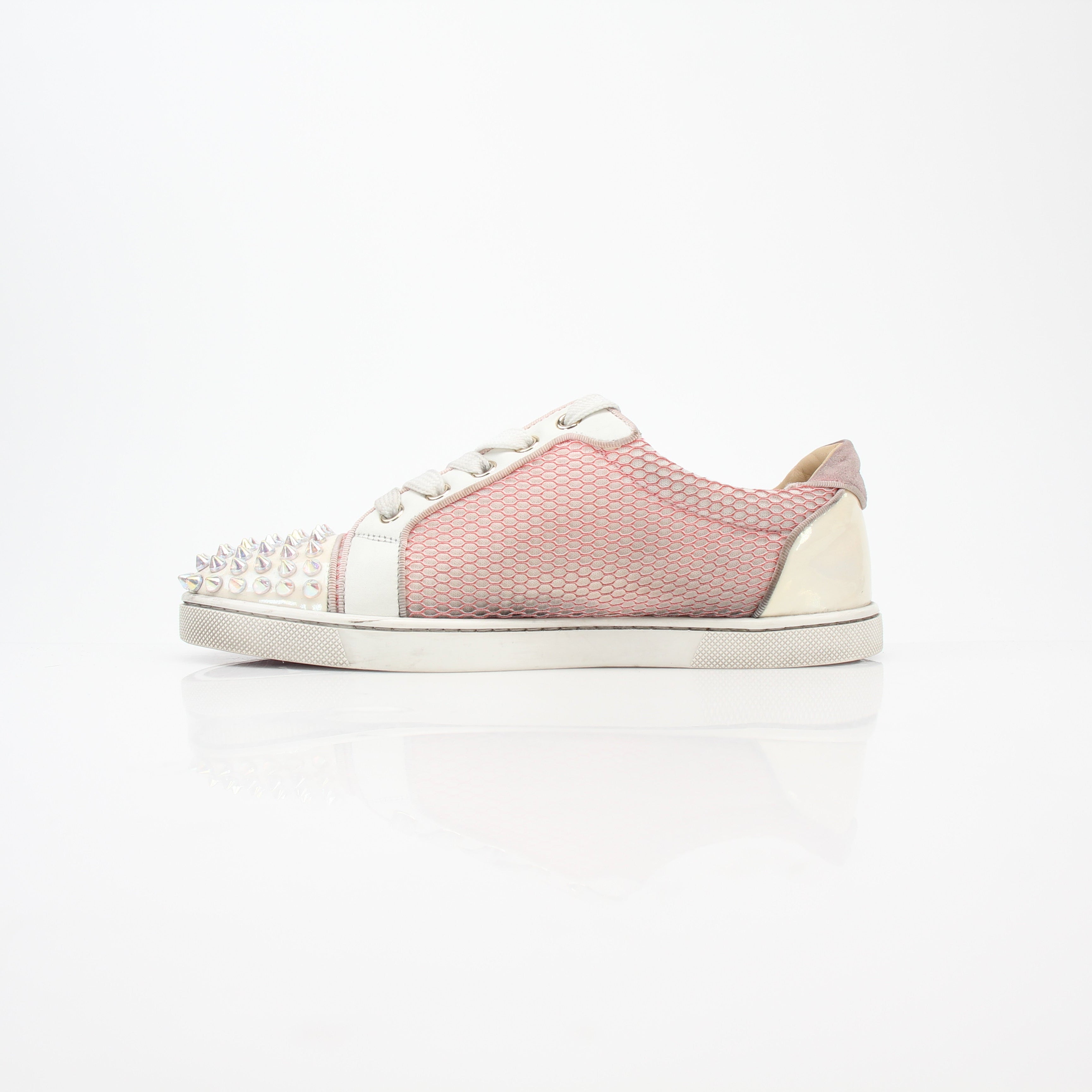 Christian Louboutin Pink Gondolita Spikes Low-Top Sneakers