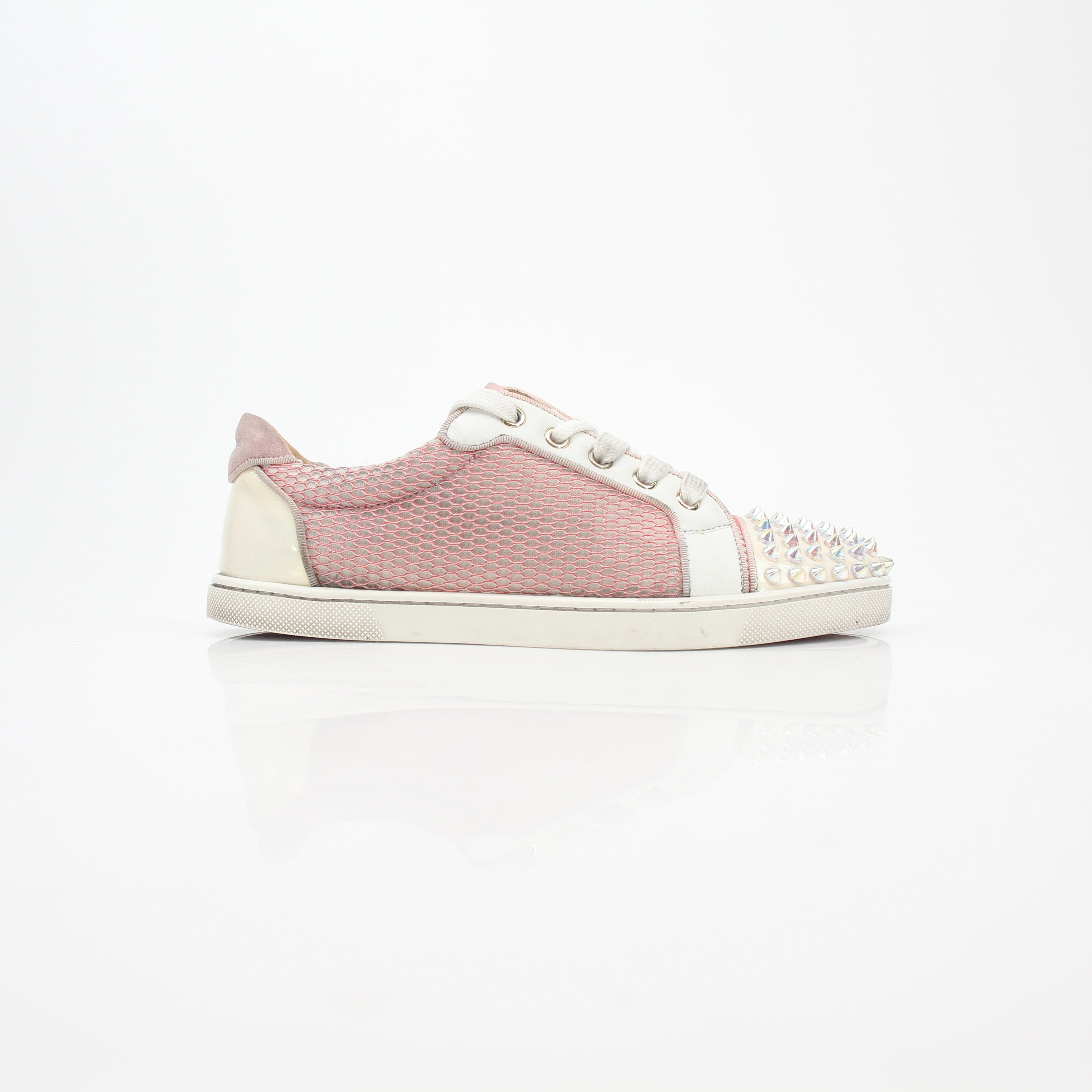 Christian Louboutin Pink Gondolita Spikes Low-Top Sneakers