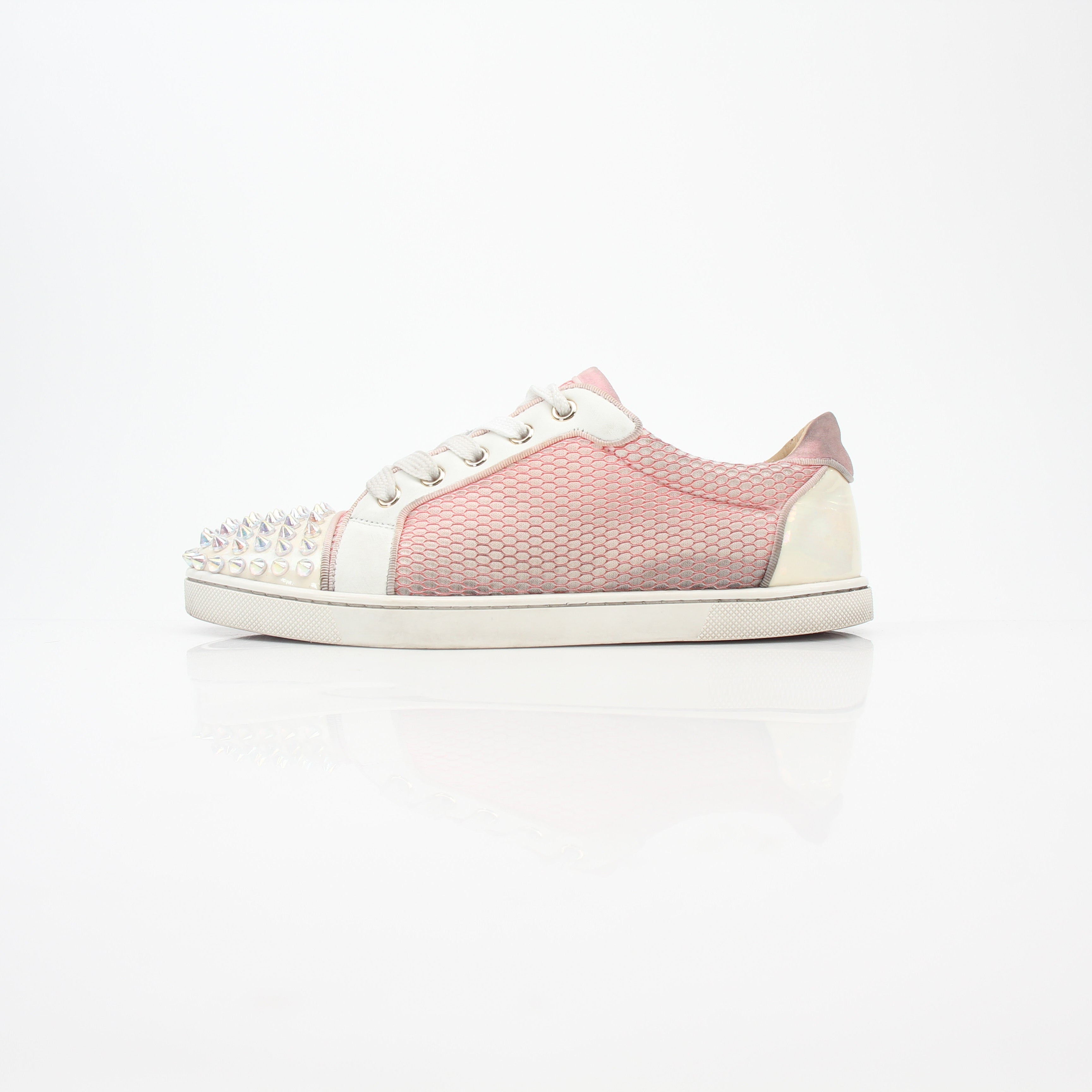Christian Louboutin Pink Gondolita Spikes Low-Top Sneakers