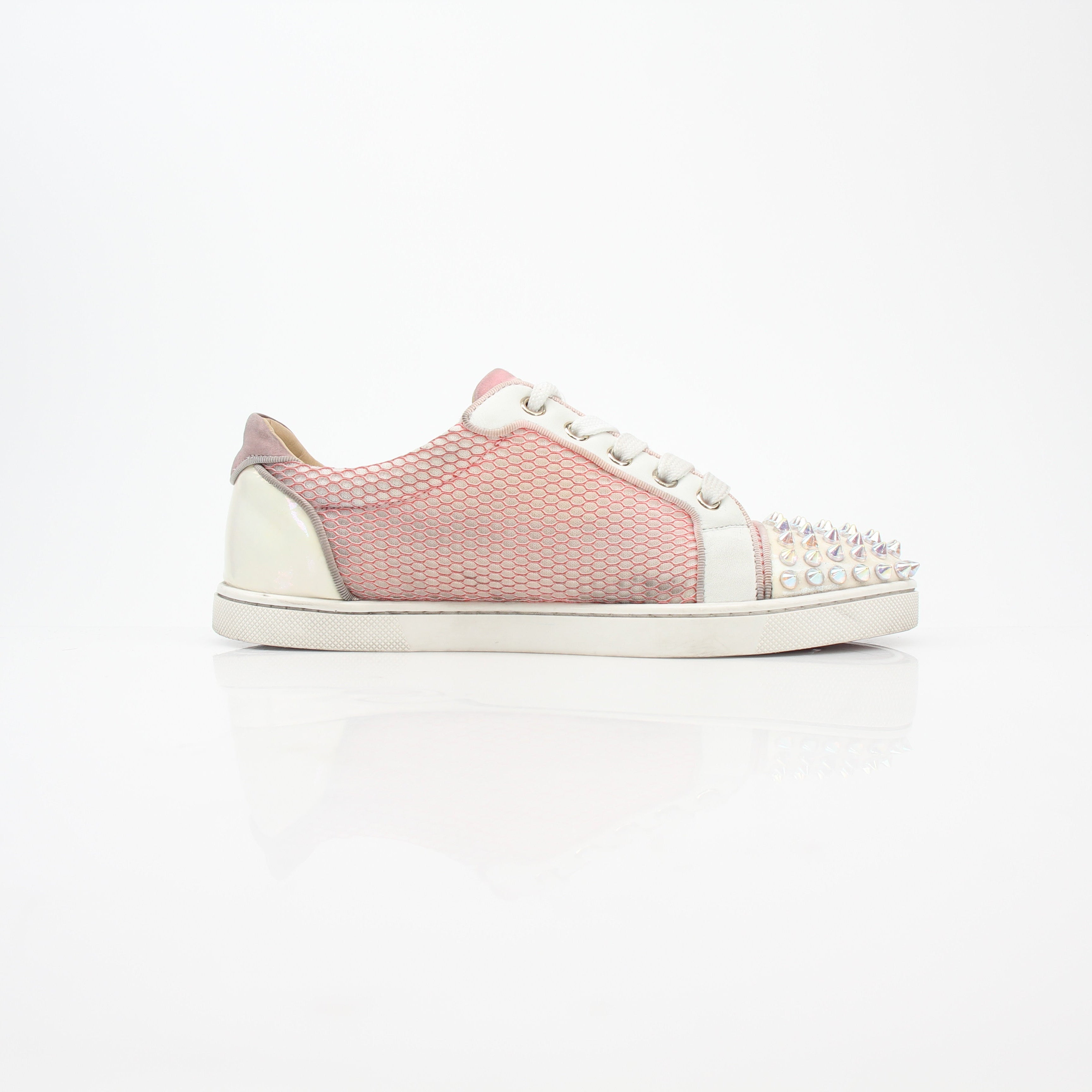 Christian Louboutin Pink Gondolita Spikes Low-Top Sneakers
