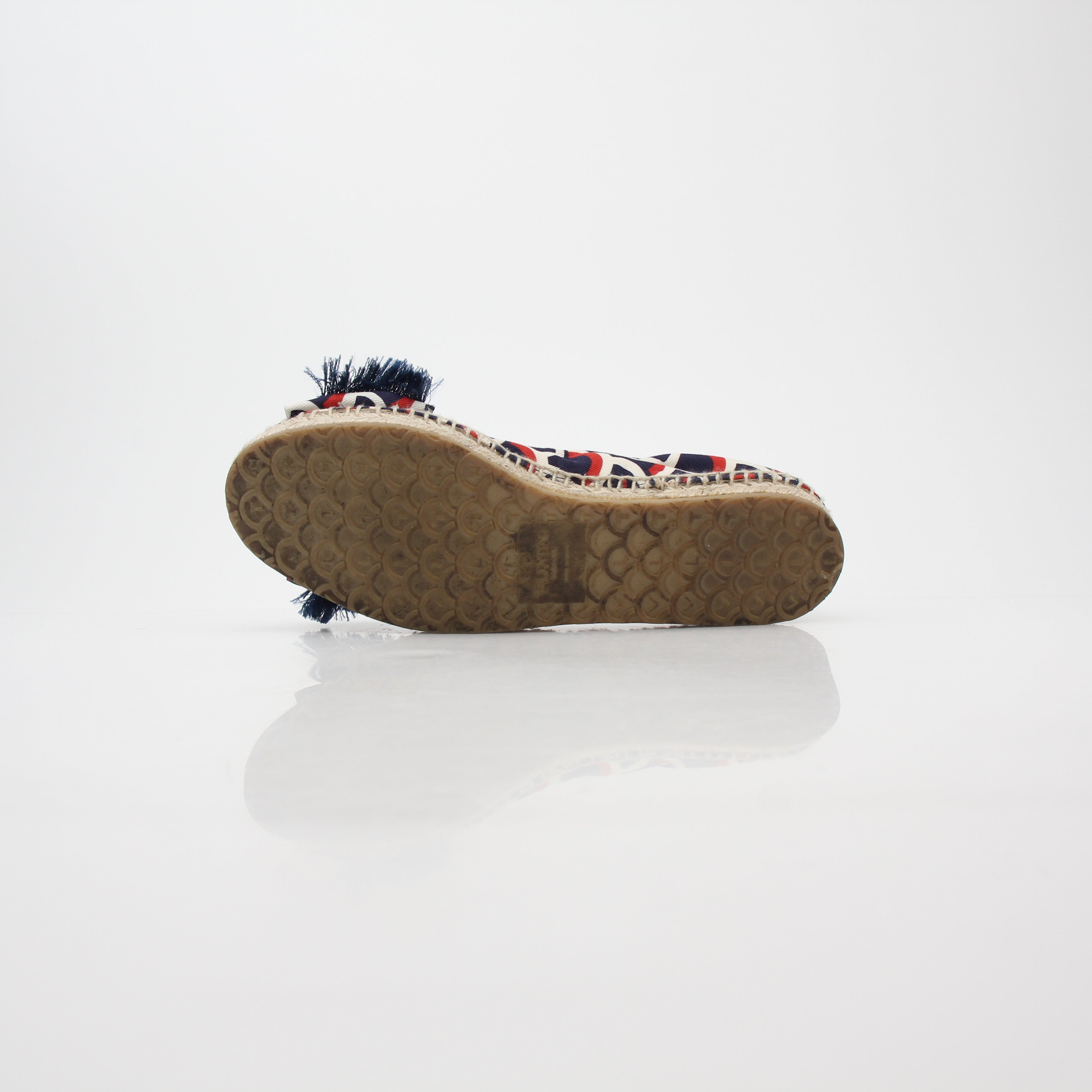 Valentino Garavani Navy Bow Ballerina Espadrille Flats