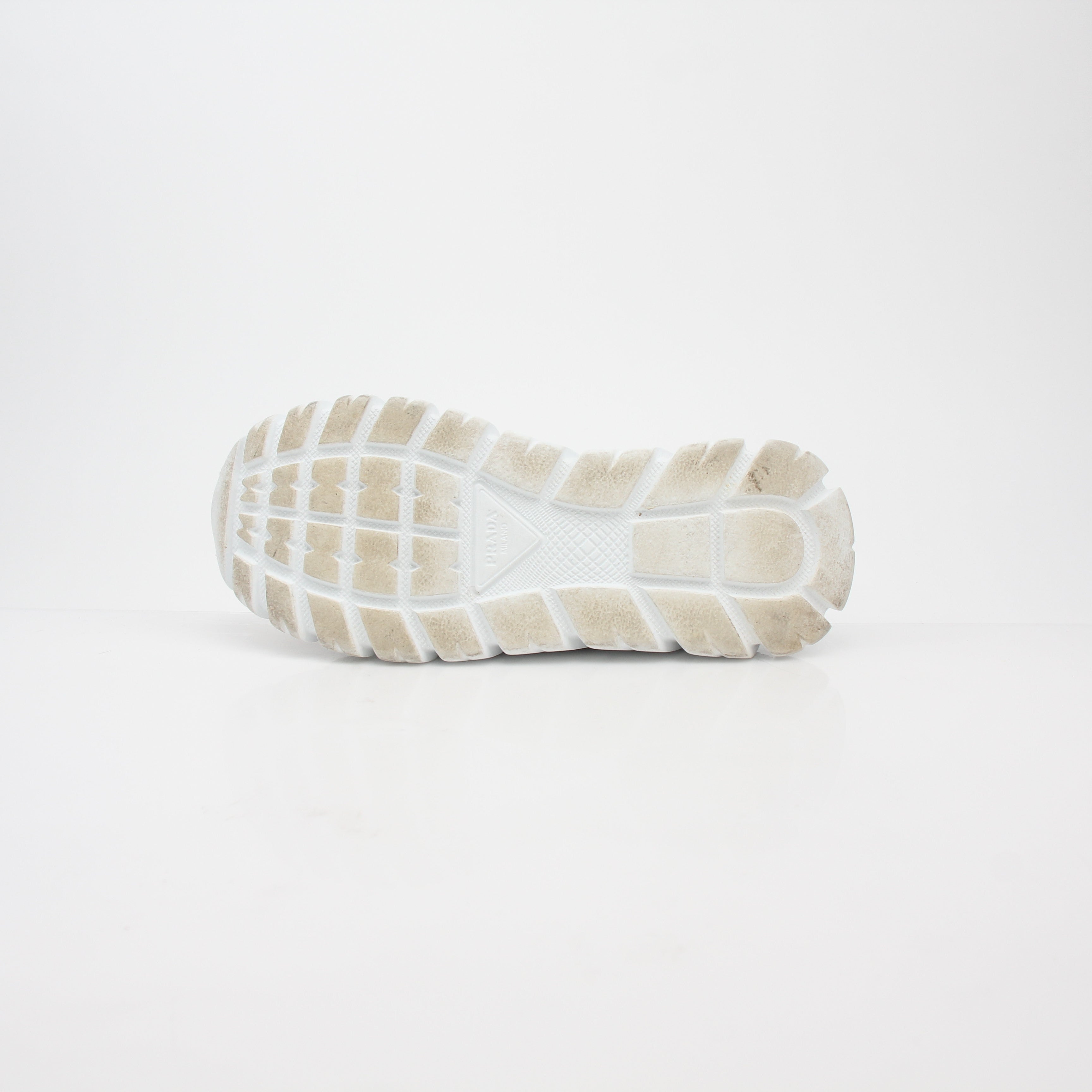 Prada Beige Rush Piuma High-Top Sneakers