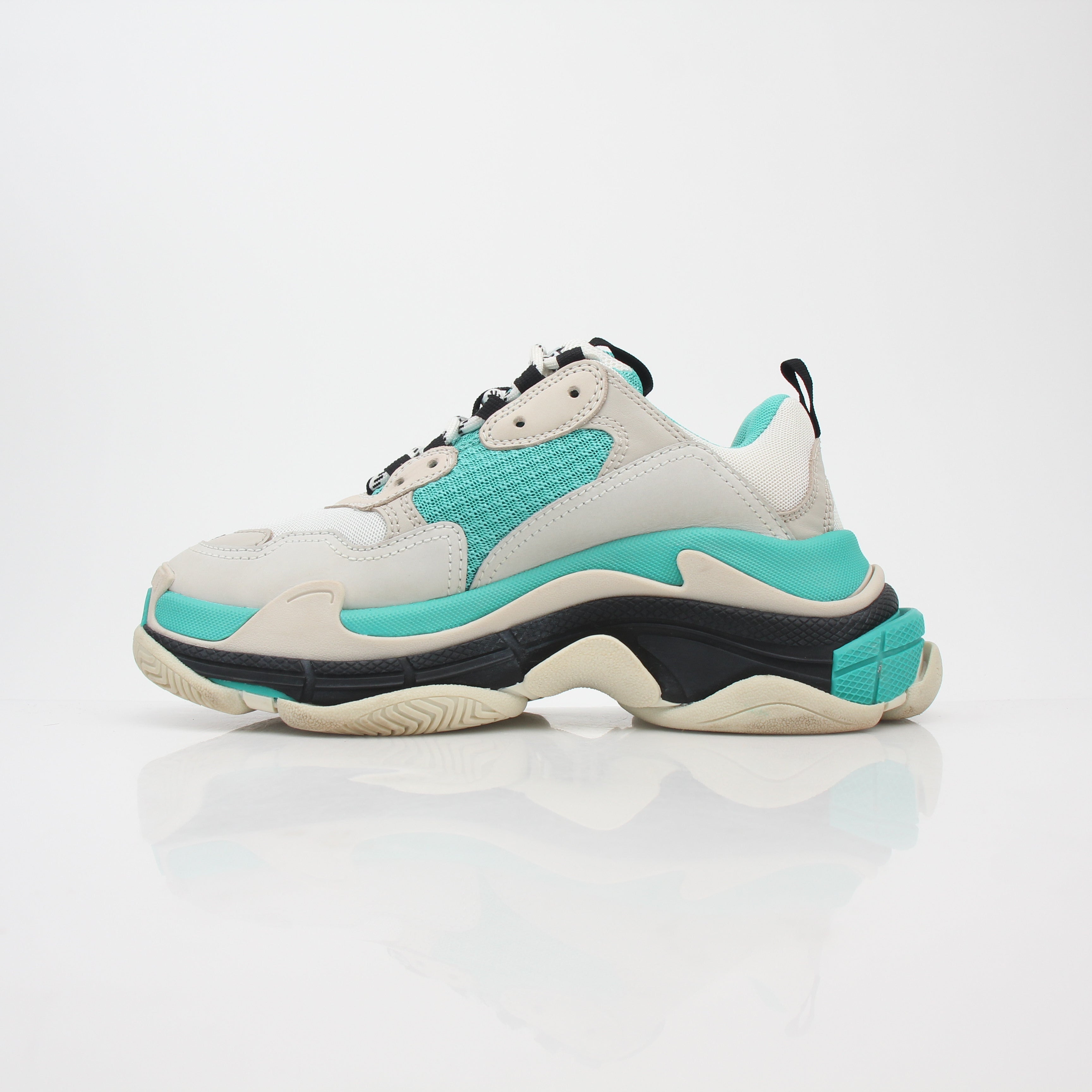 Balenciaga Turquoise Triple S Low-Top Sneakers