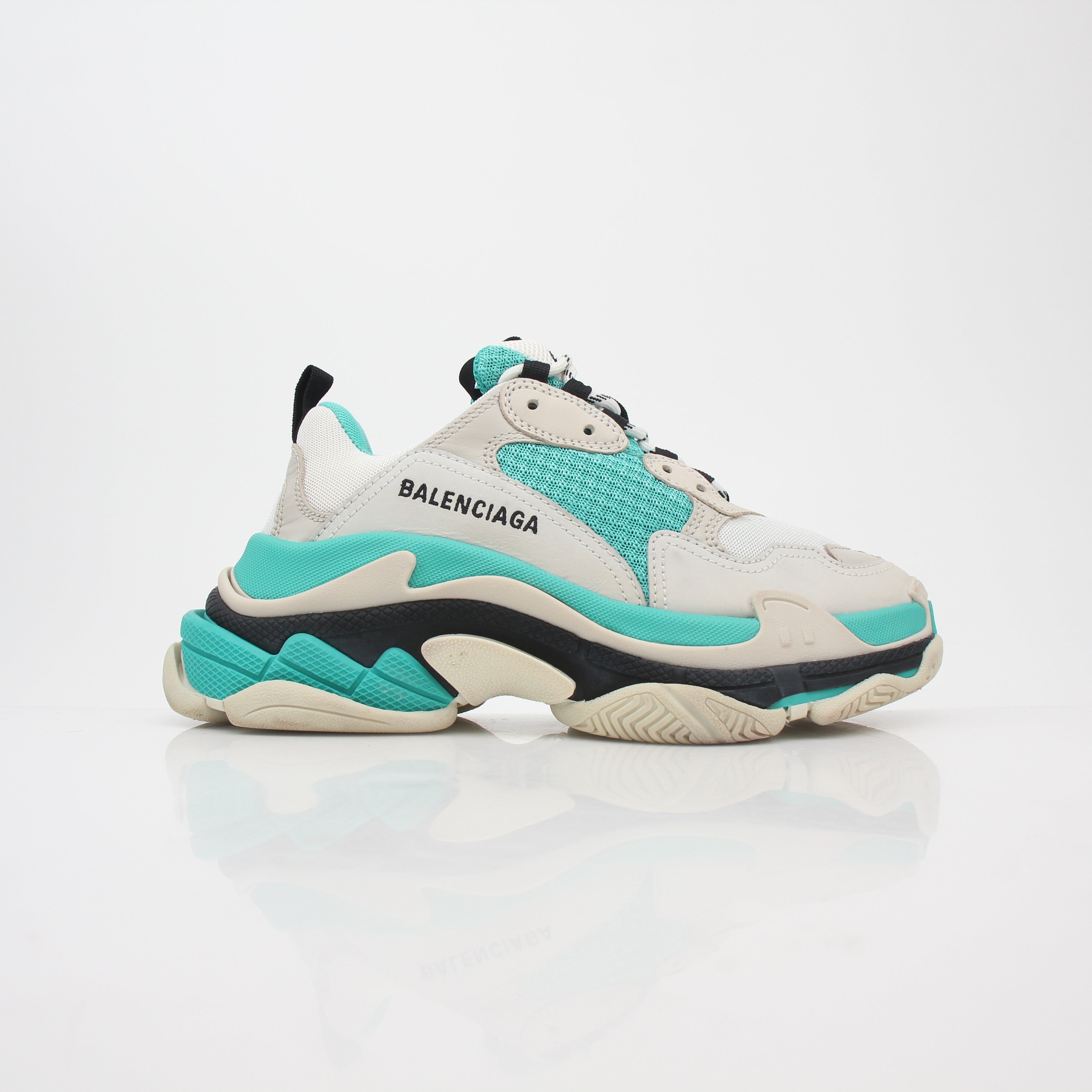 Balenciaga Turquoise Triple S Low-Top Sneakers