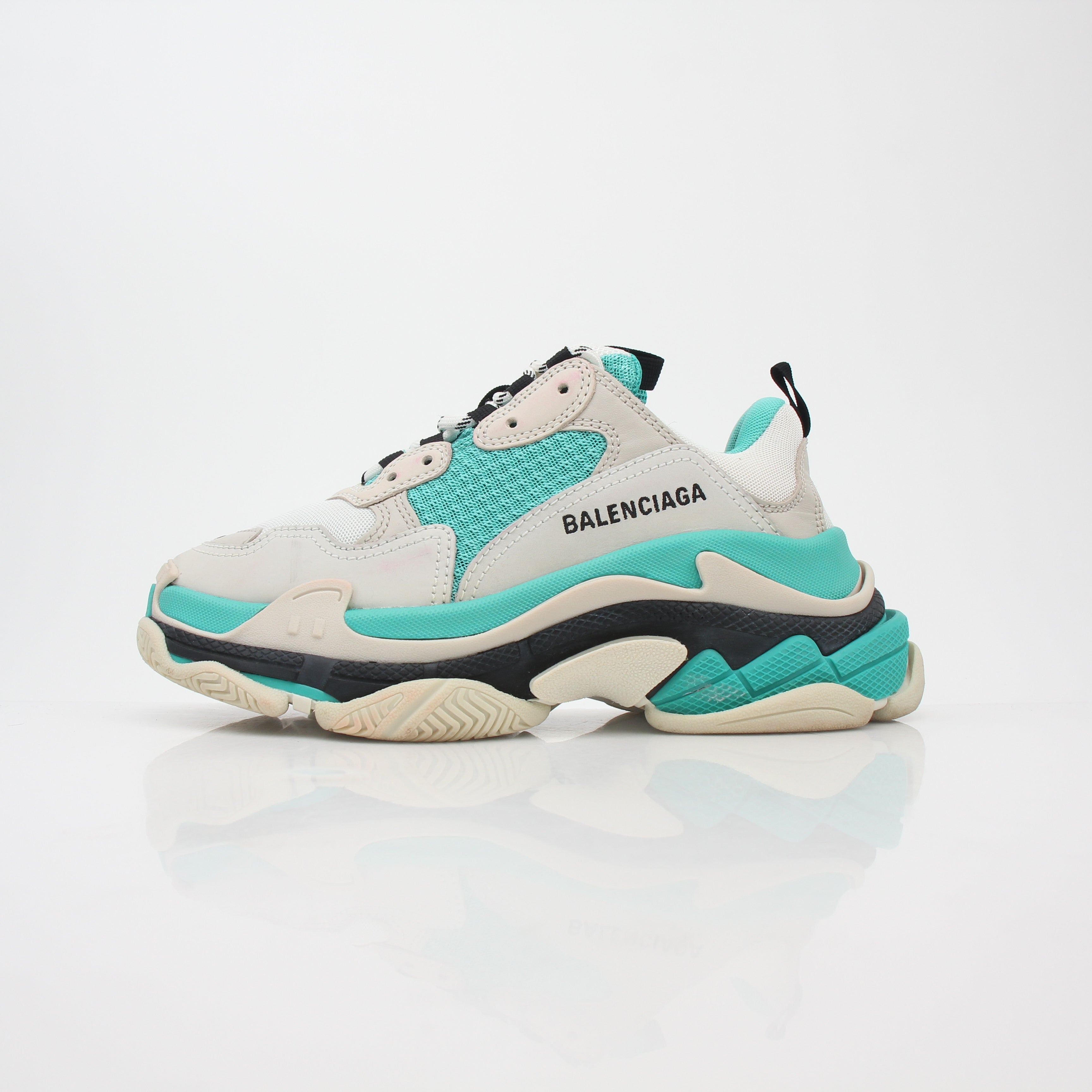 Balenciaga Turquoise Triple S Low-Top Sneakers