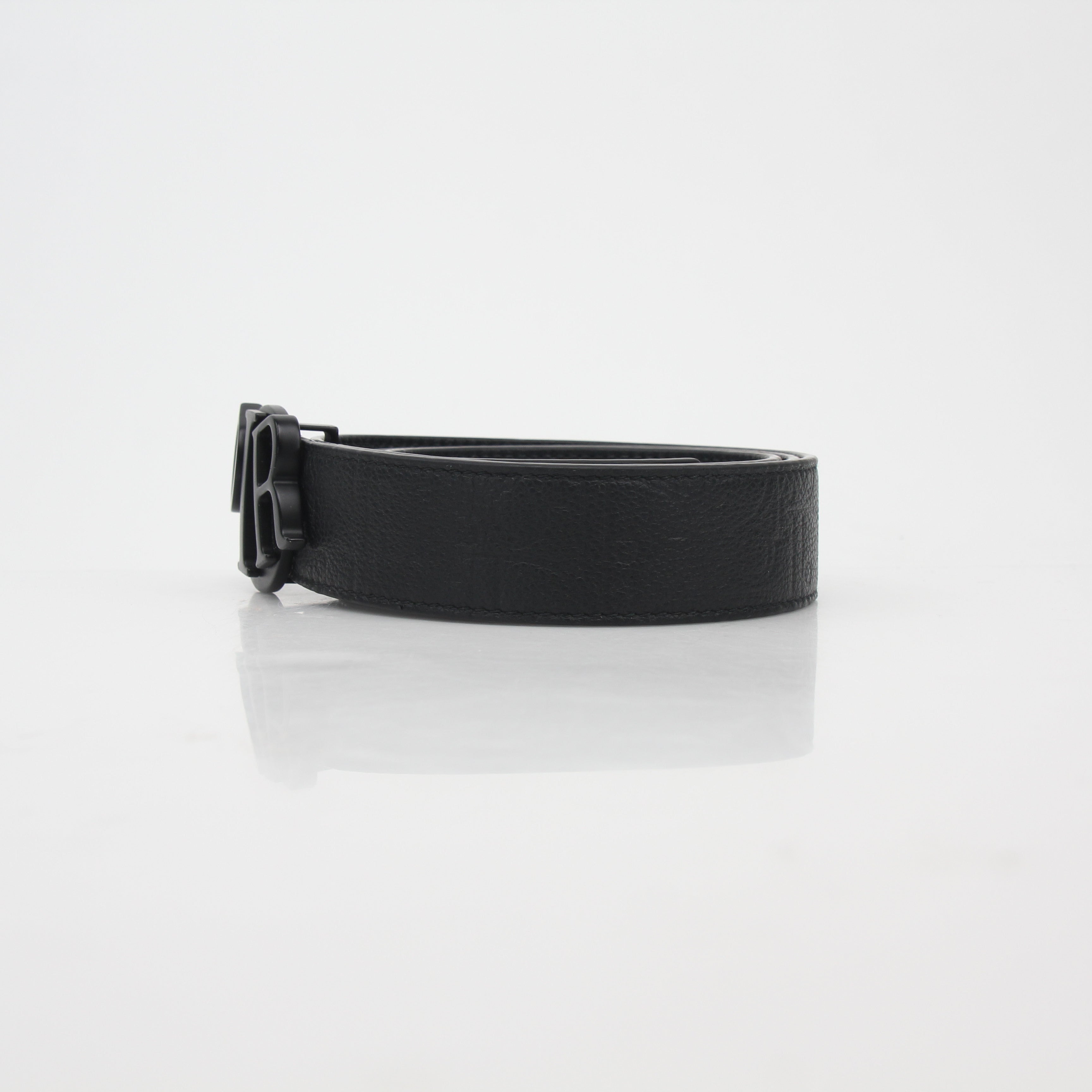 Christian Dior Black Leather Dior Signature Buckle Belt